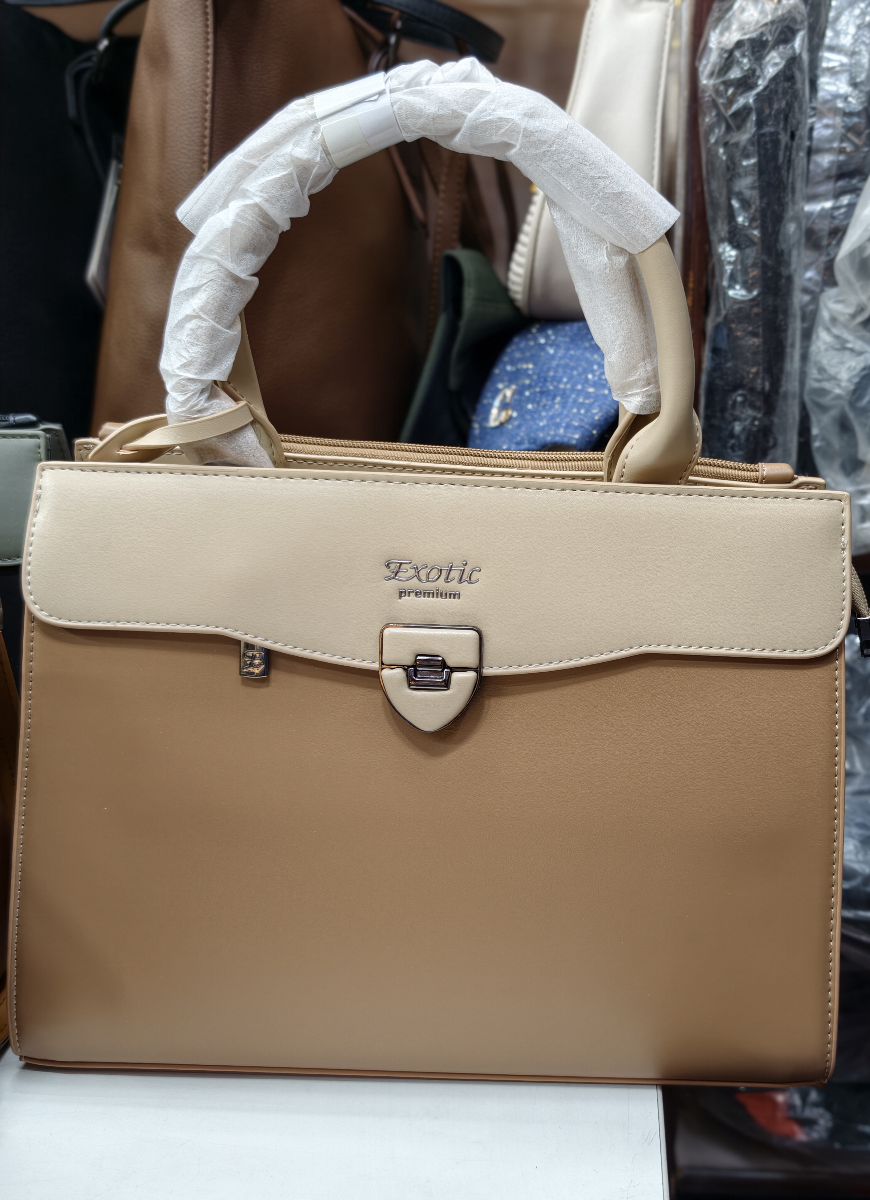Exotic Premium Handbag 1 Beige view 2