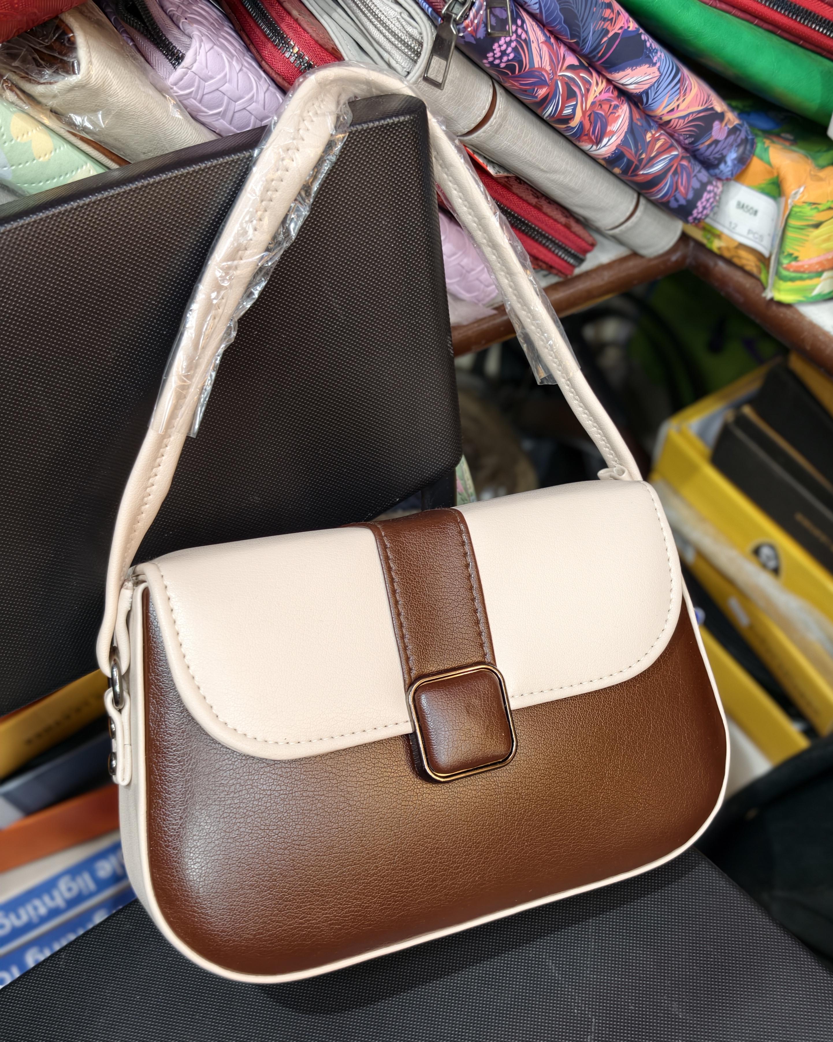 Two-Tone Leather Sling Bag view 2
