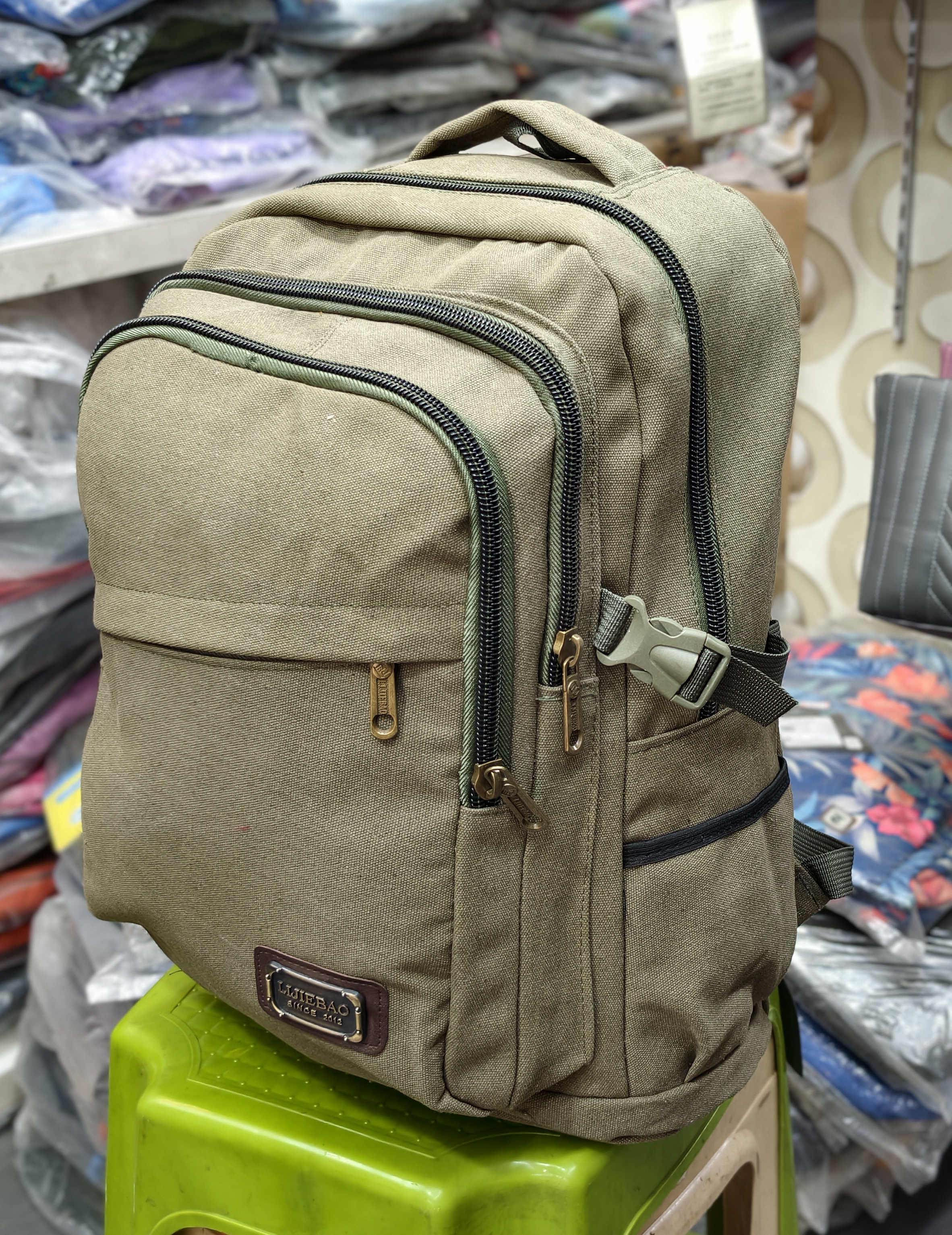 Litebao Khaki Backpack view 2