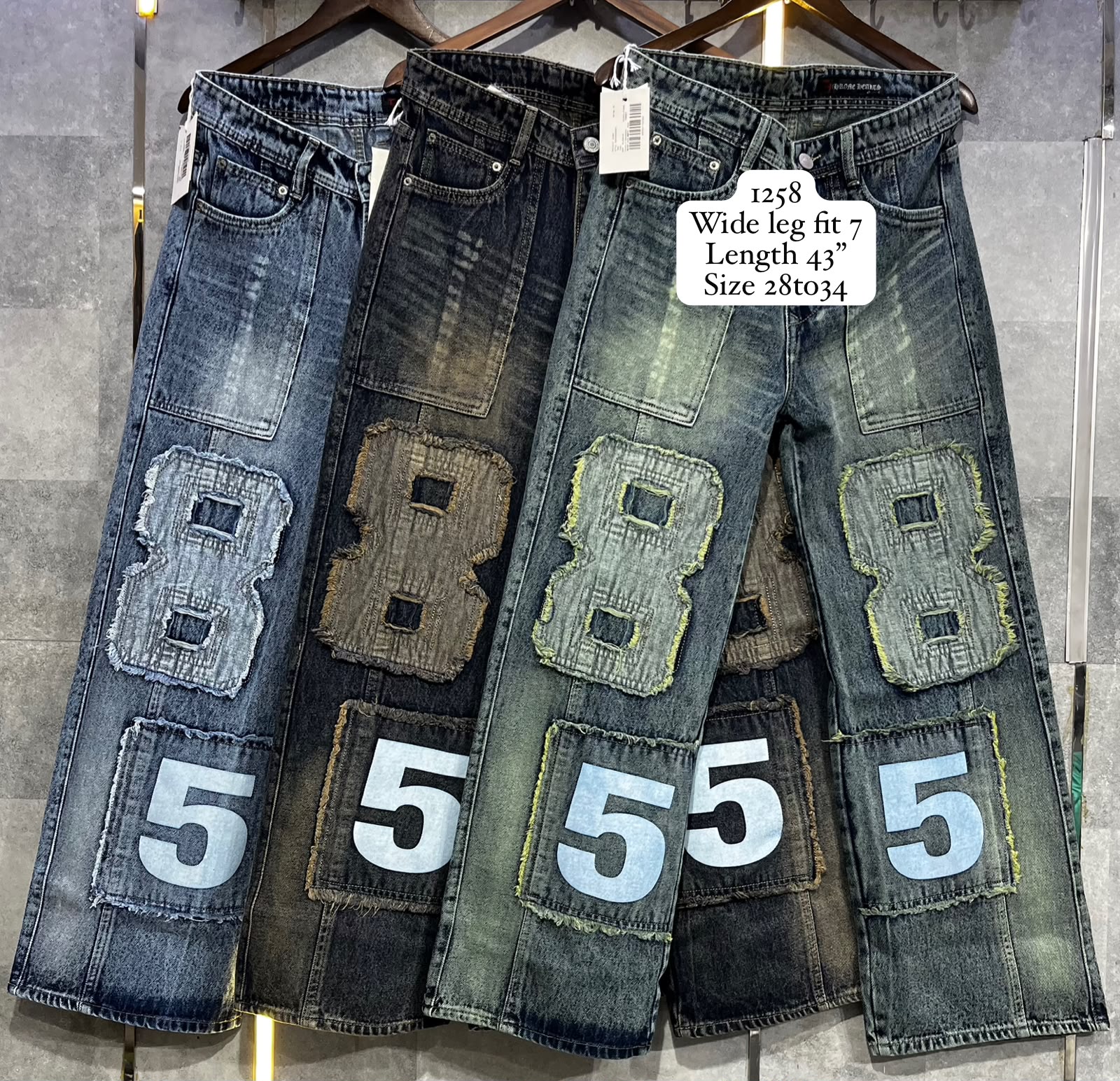Patchwork Denim Jeans view 3
