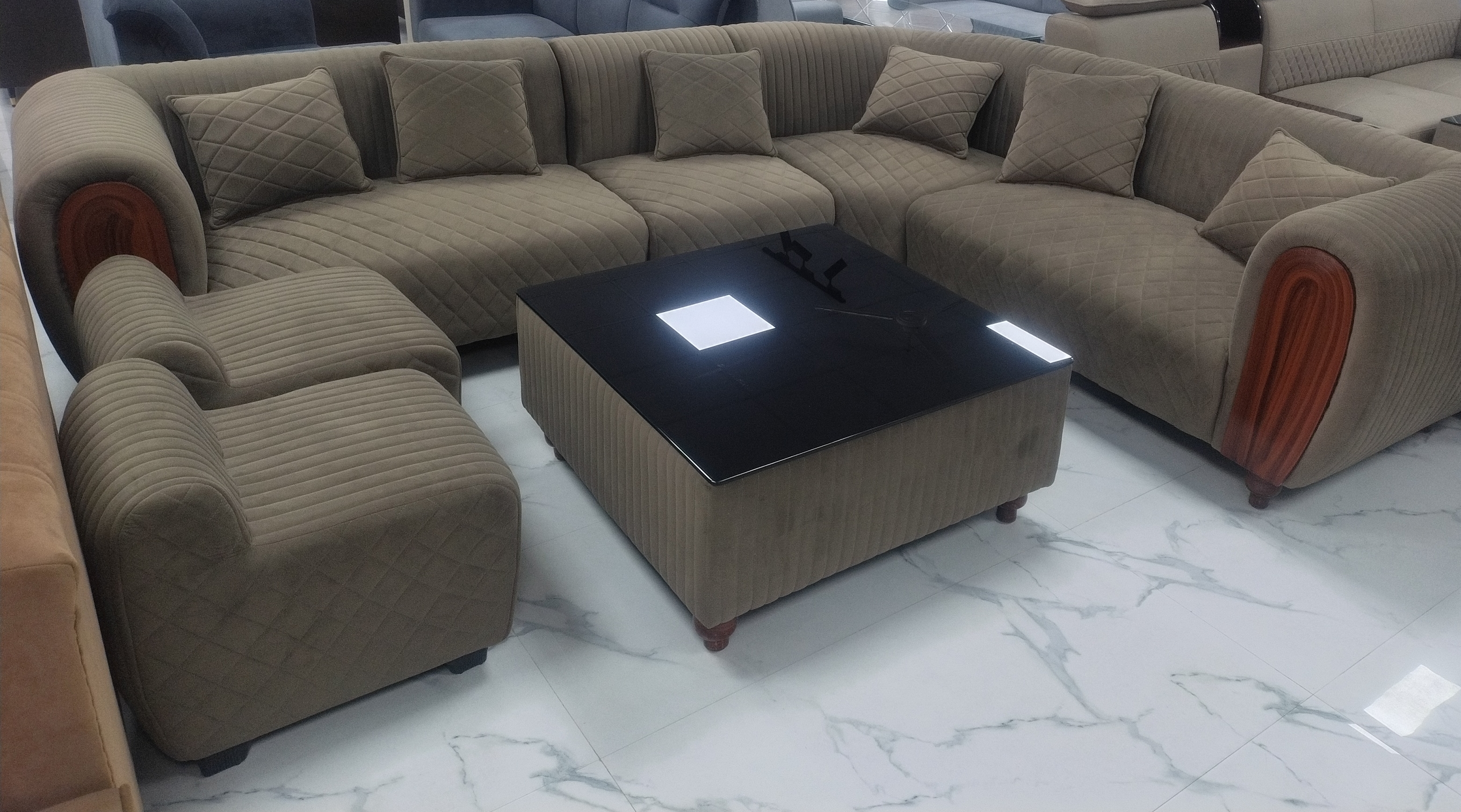 Elegant Plush Sectional Sofa Set view 2