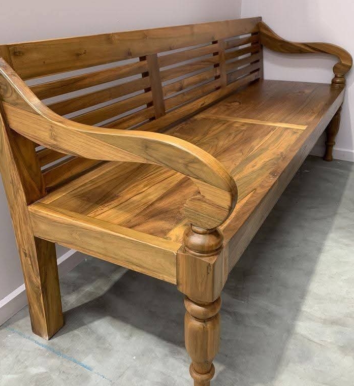 Polished Wooden Bench view 2