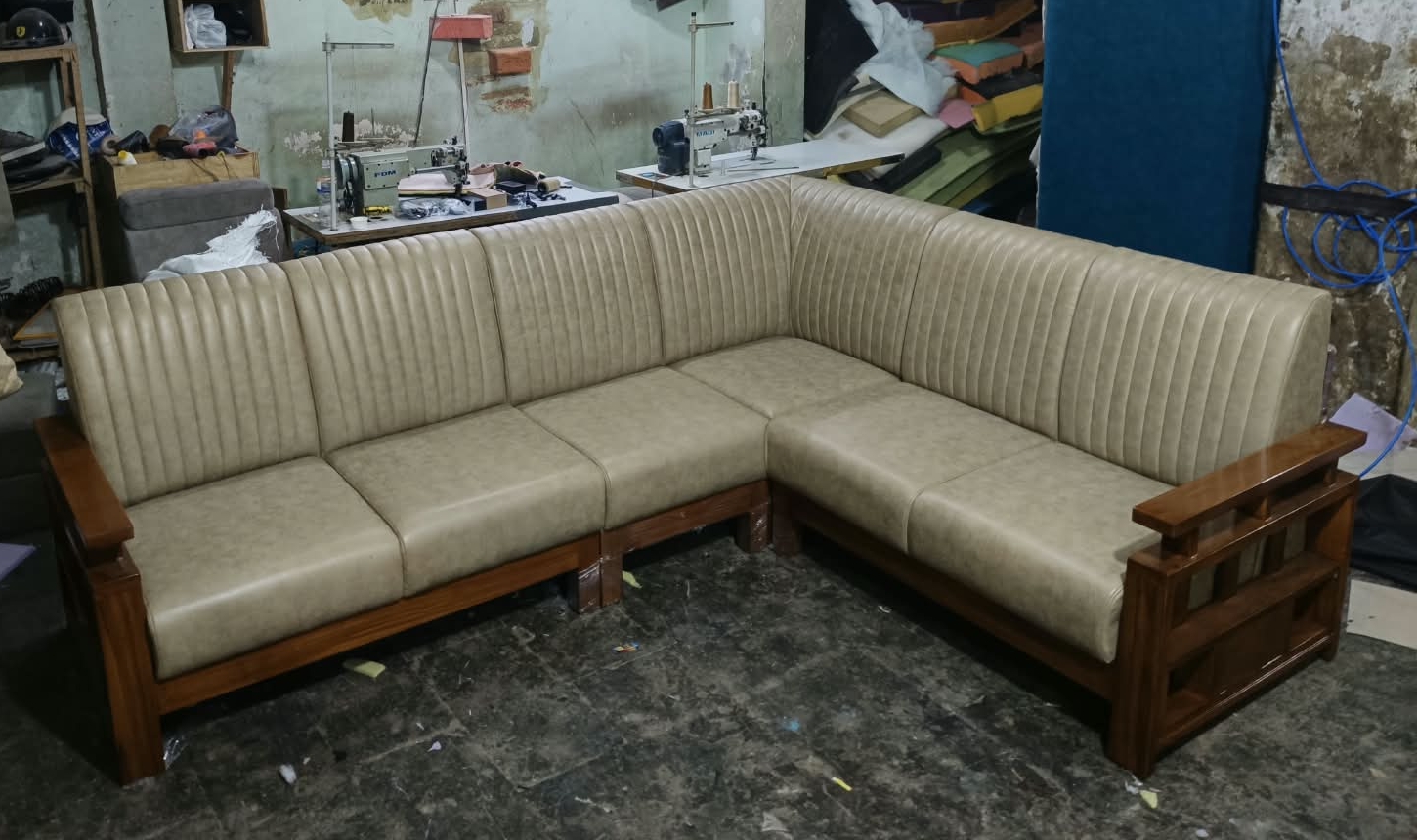 Corner Wooden Sofa Set view 2