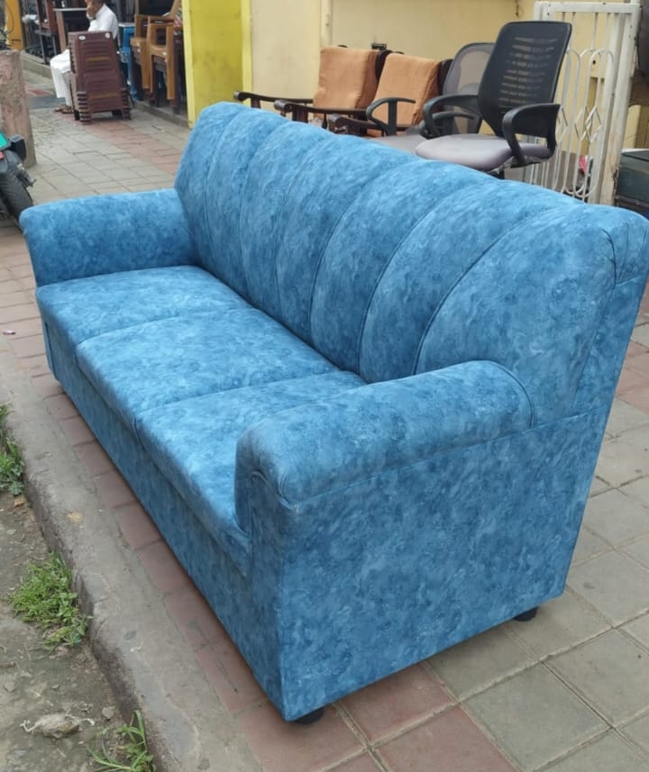 Blue Fabric Sofa view 2