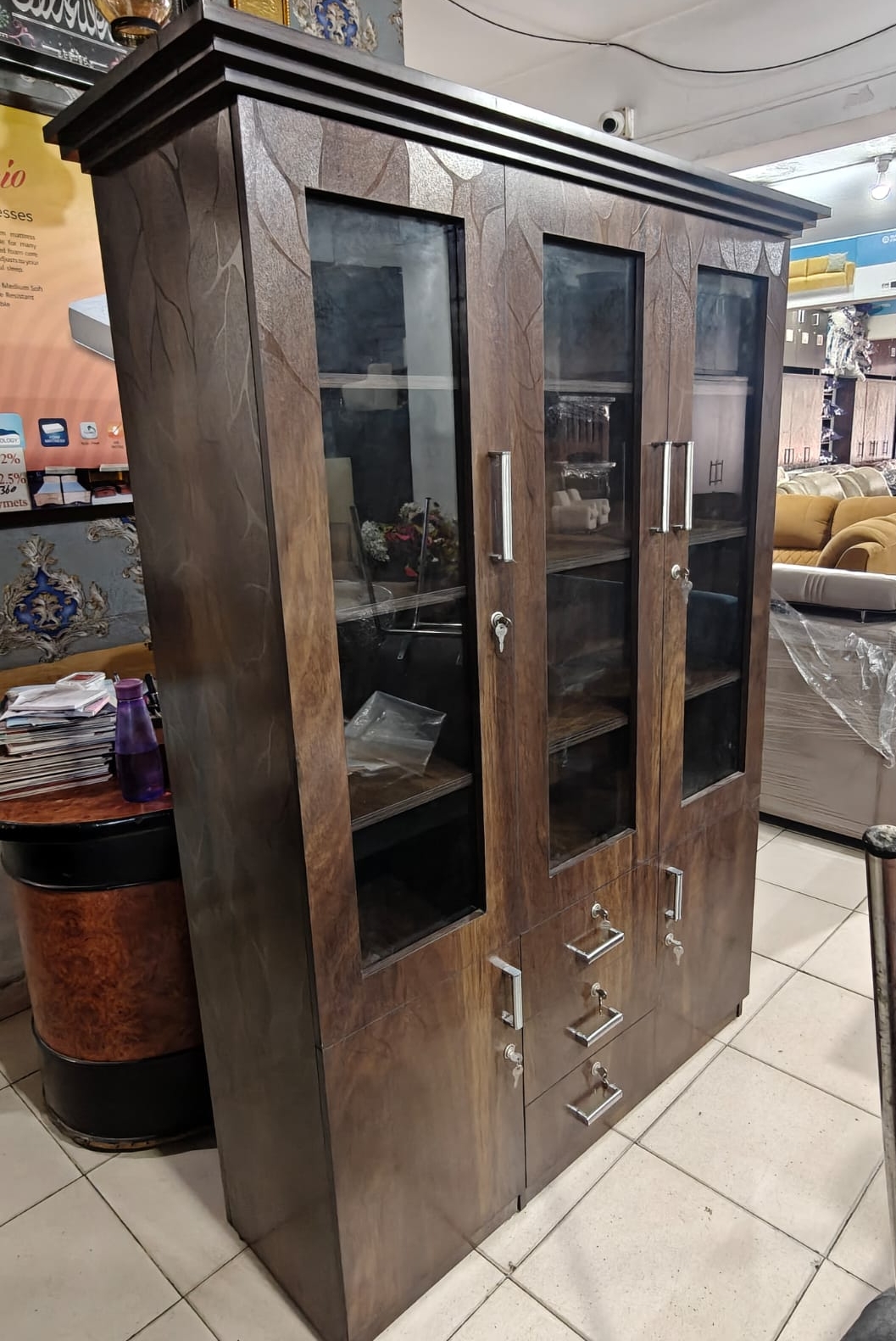 Wooden Glass Cabinet view 2