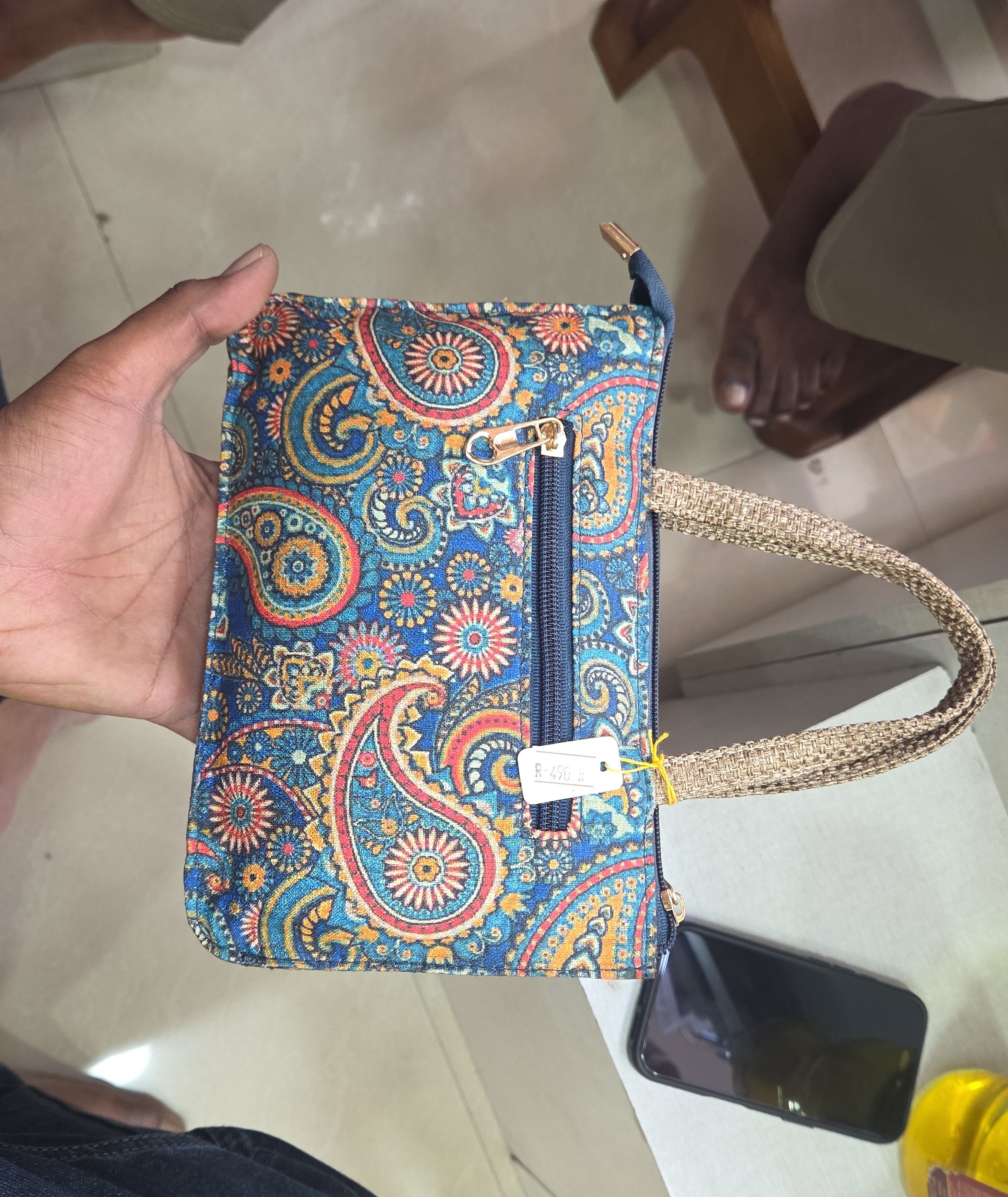 Paisley Print Clutch Bag view 2
