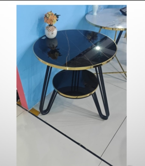 Black Glass Side Table view 2