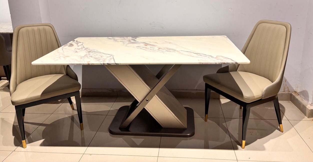 Elegant Marble Dining Table Set view 2