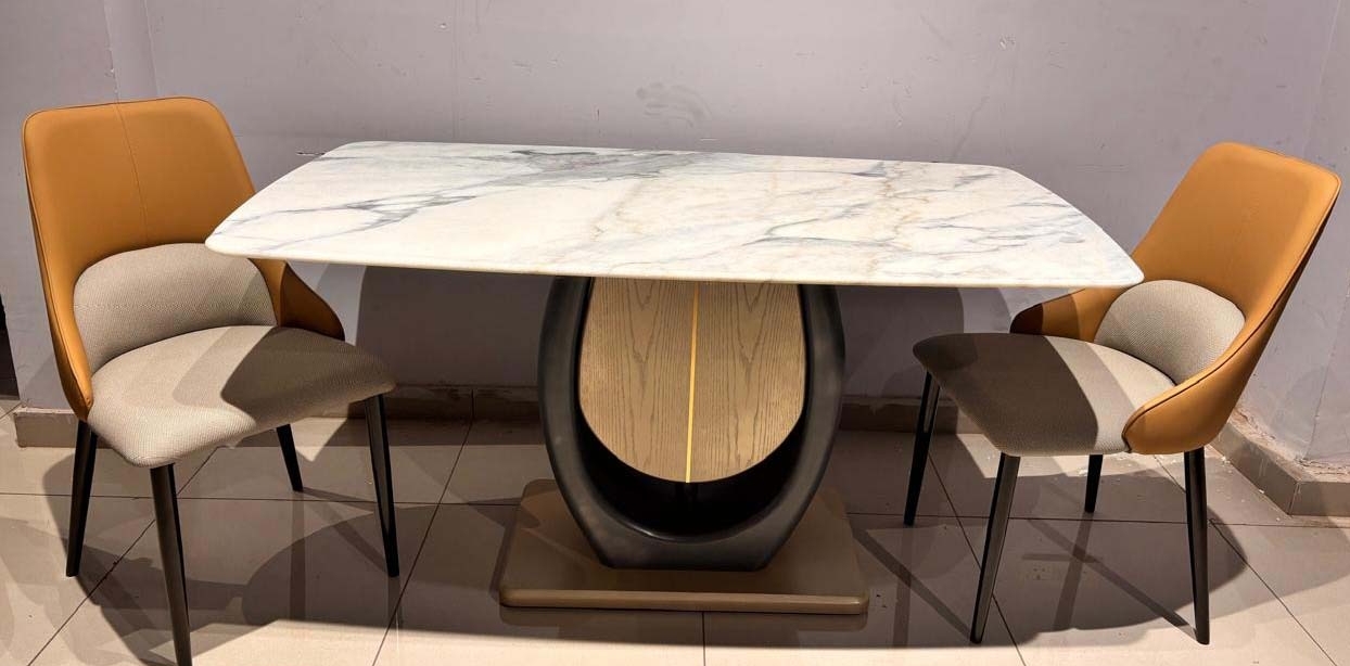Marble Top Dining Table with Chairs view 2