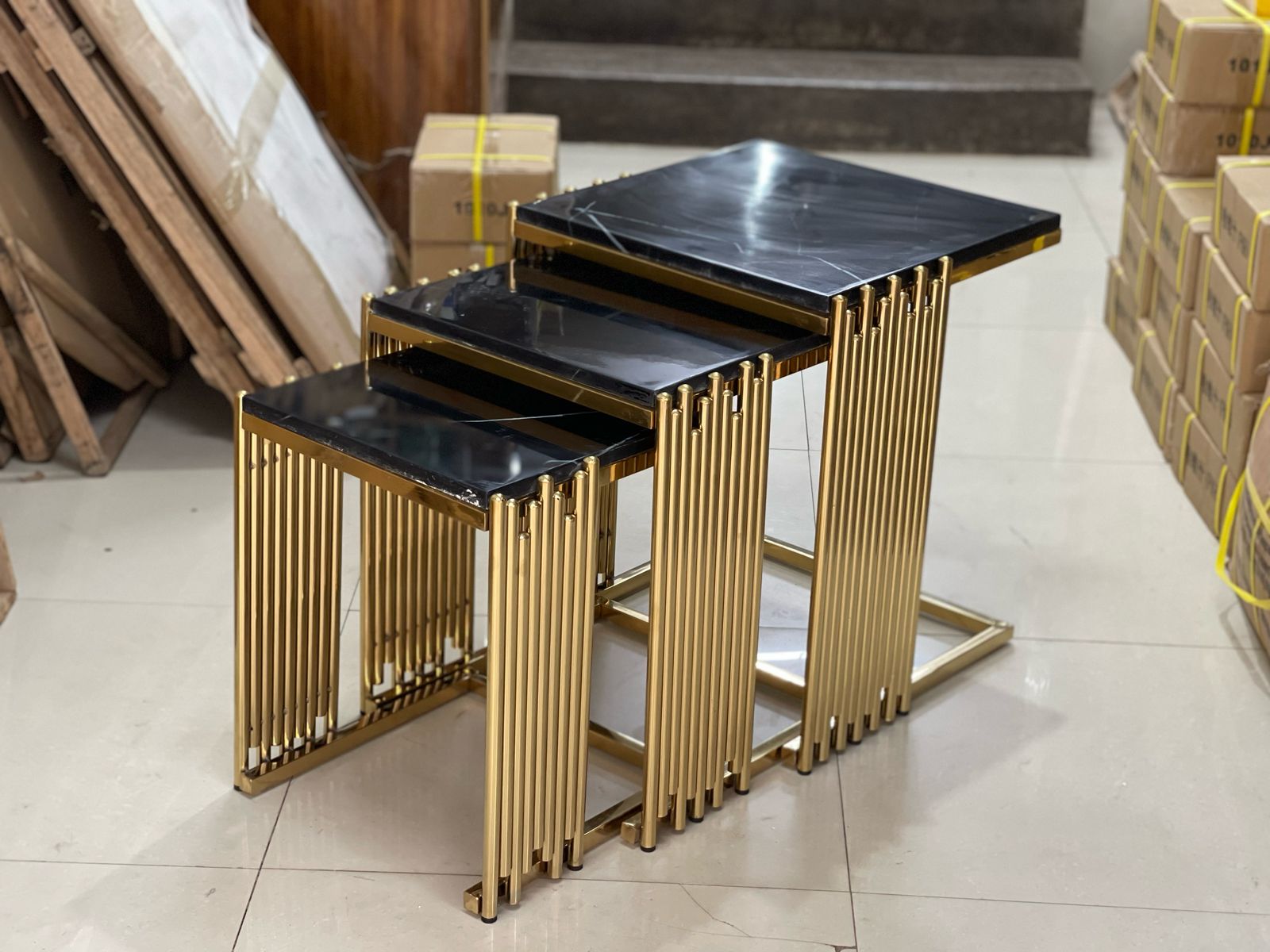Nest of Tables - Modern Gold view 2