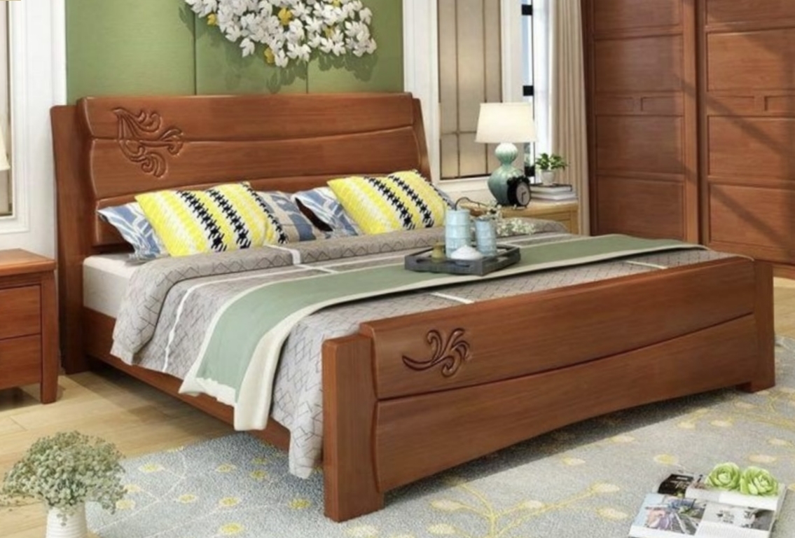 Elegant Wooden Bed Cricky view 2
