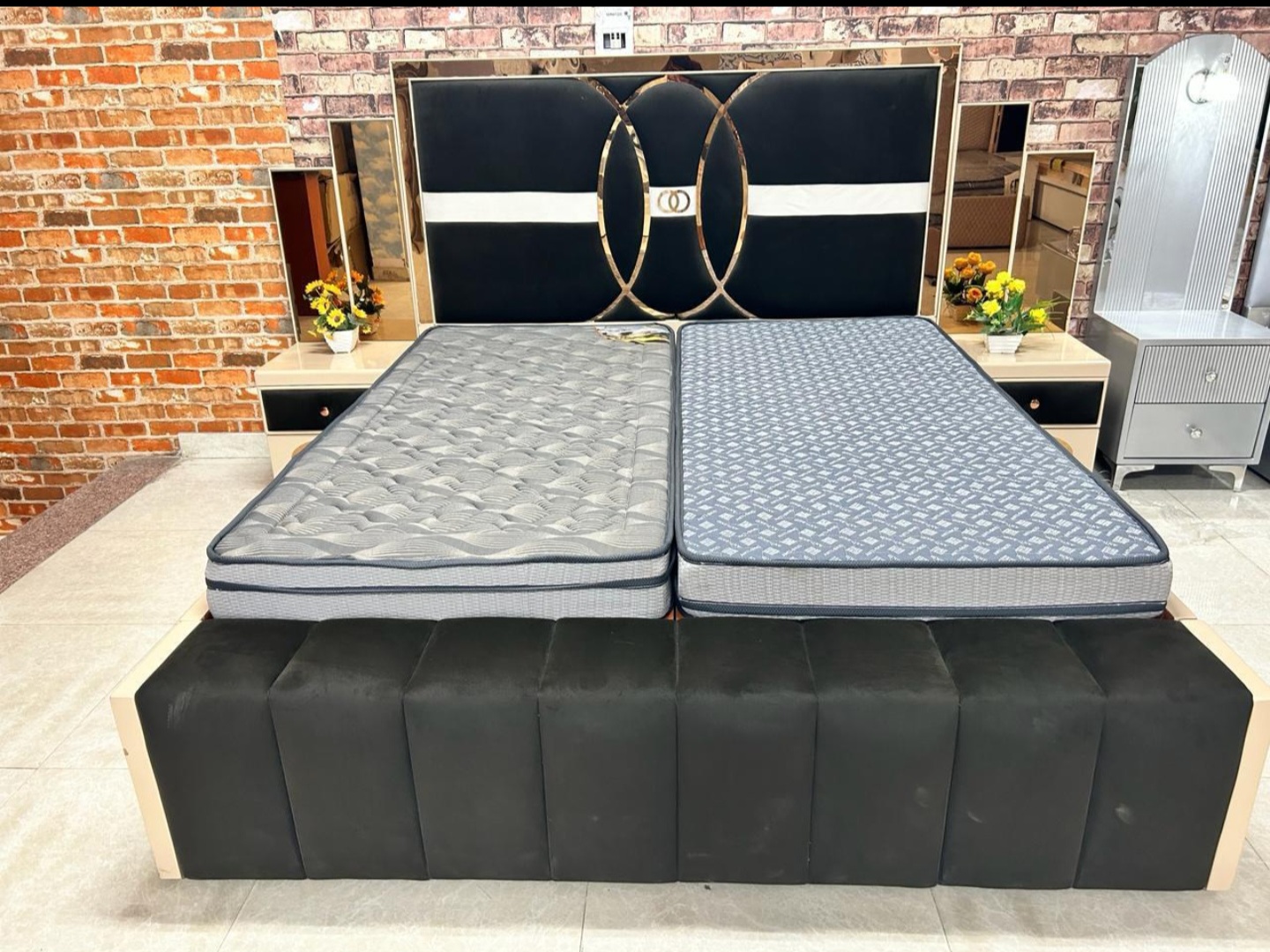 Modern Black Bed view 2