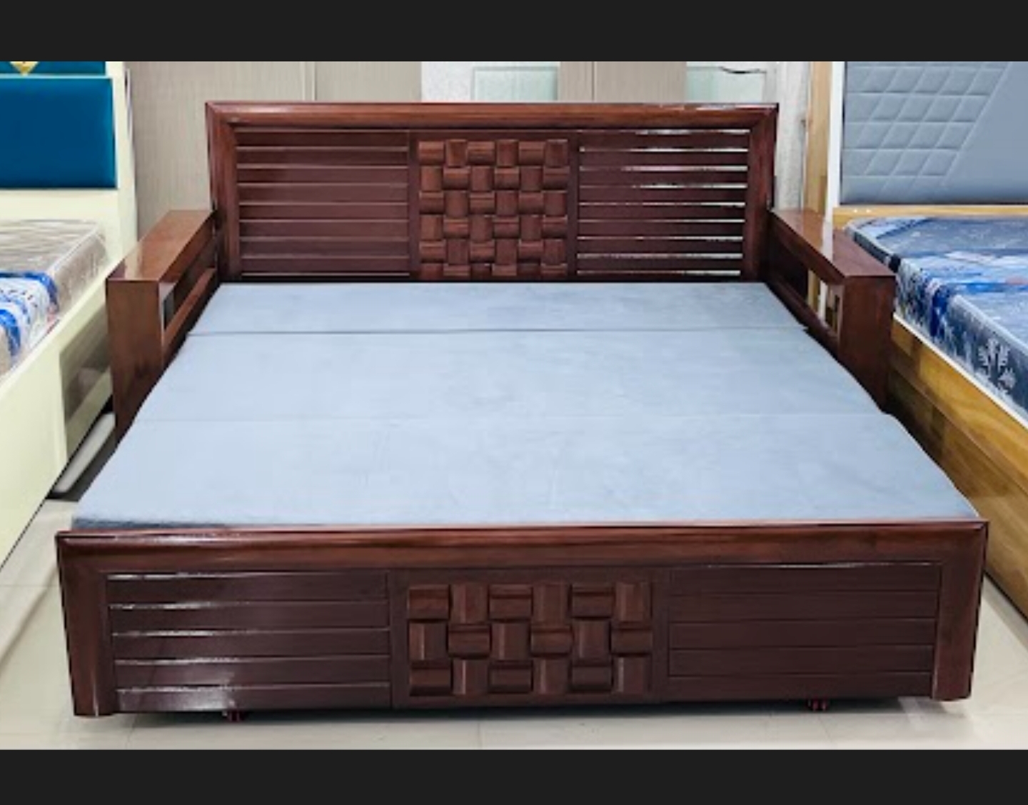 Wooden Queen Bed view 2