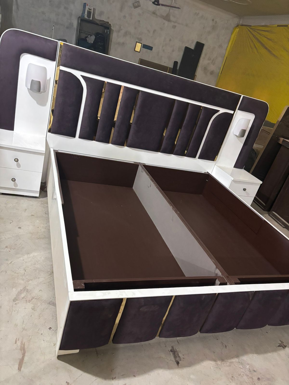 Velvet Upholstered Bed Frame view 2