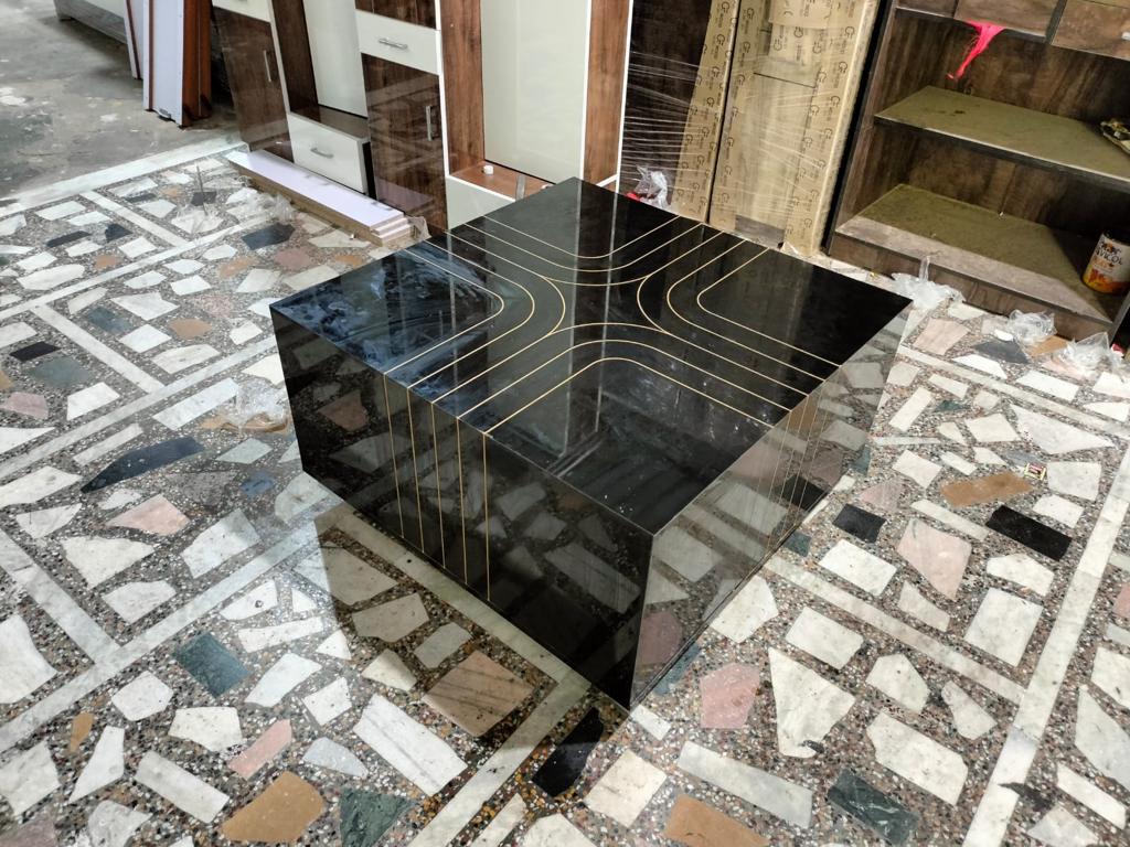 Black Marble Center Table view 2