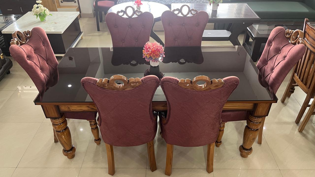 Elegant Wooden Dining Table Set view 2