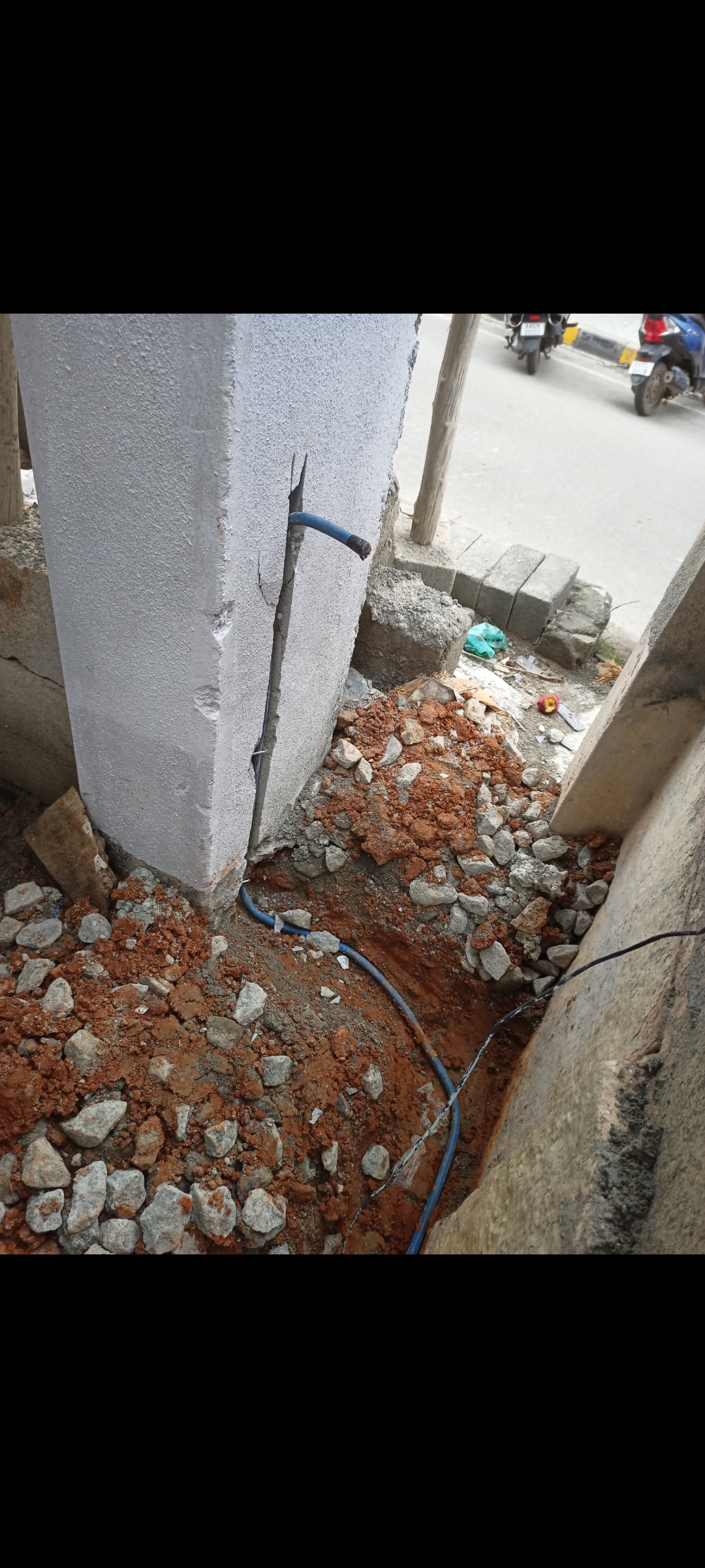 Concrete Column with Plumbing Installation view 2