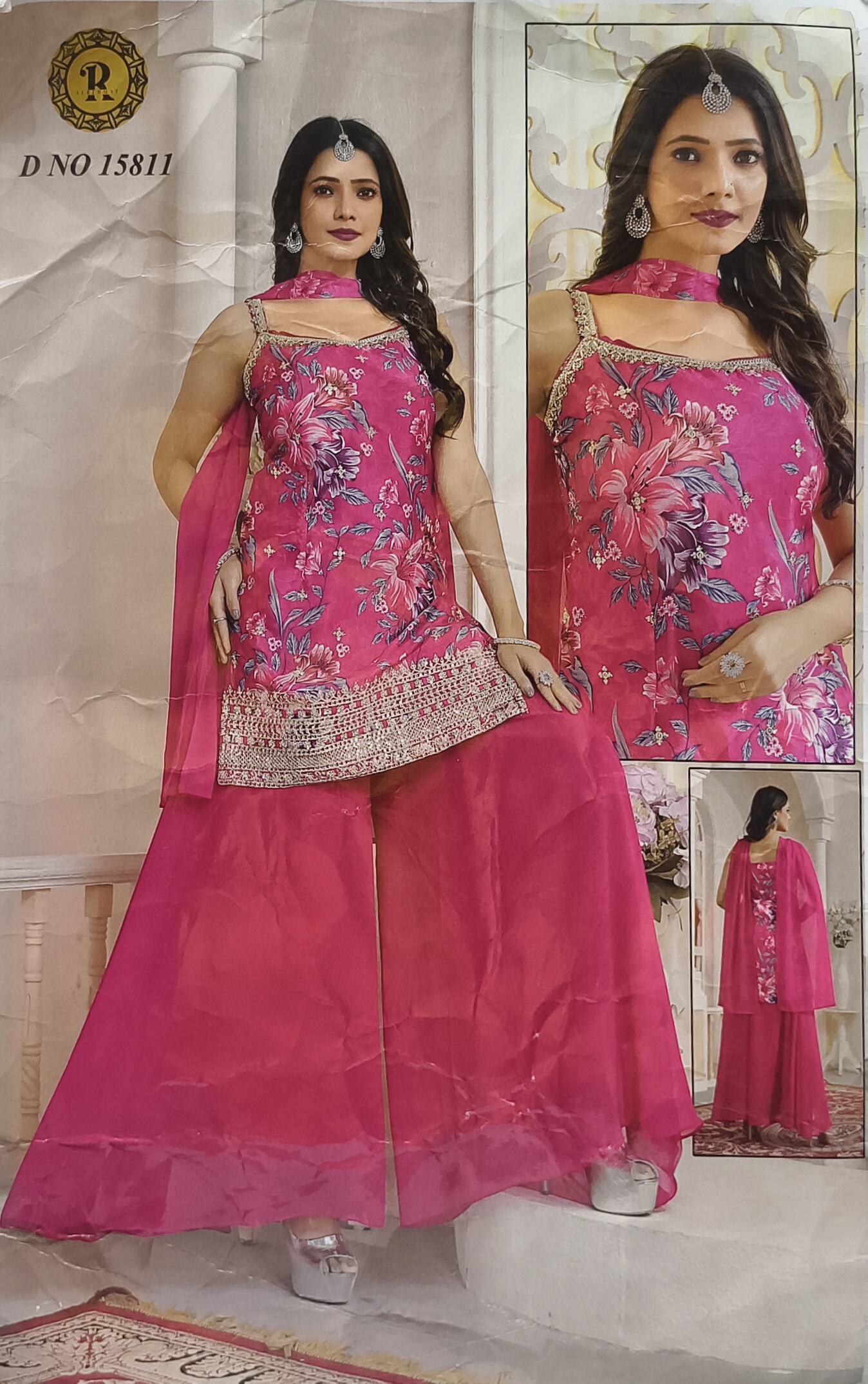 Pink Floral Kurta Set view 2