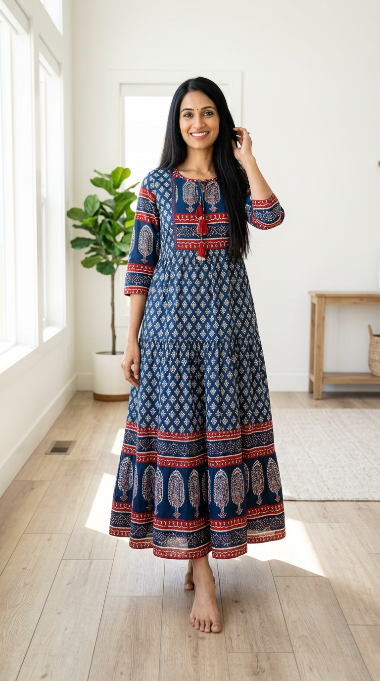 Indigo Anarkali Dress view 2