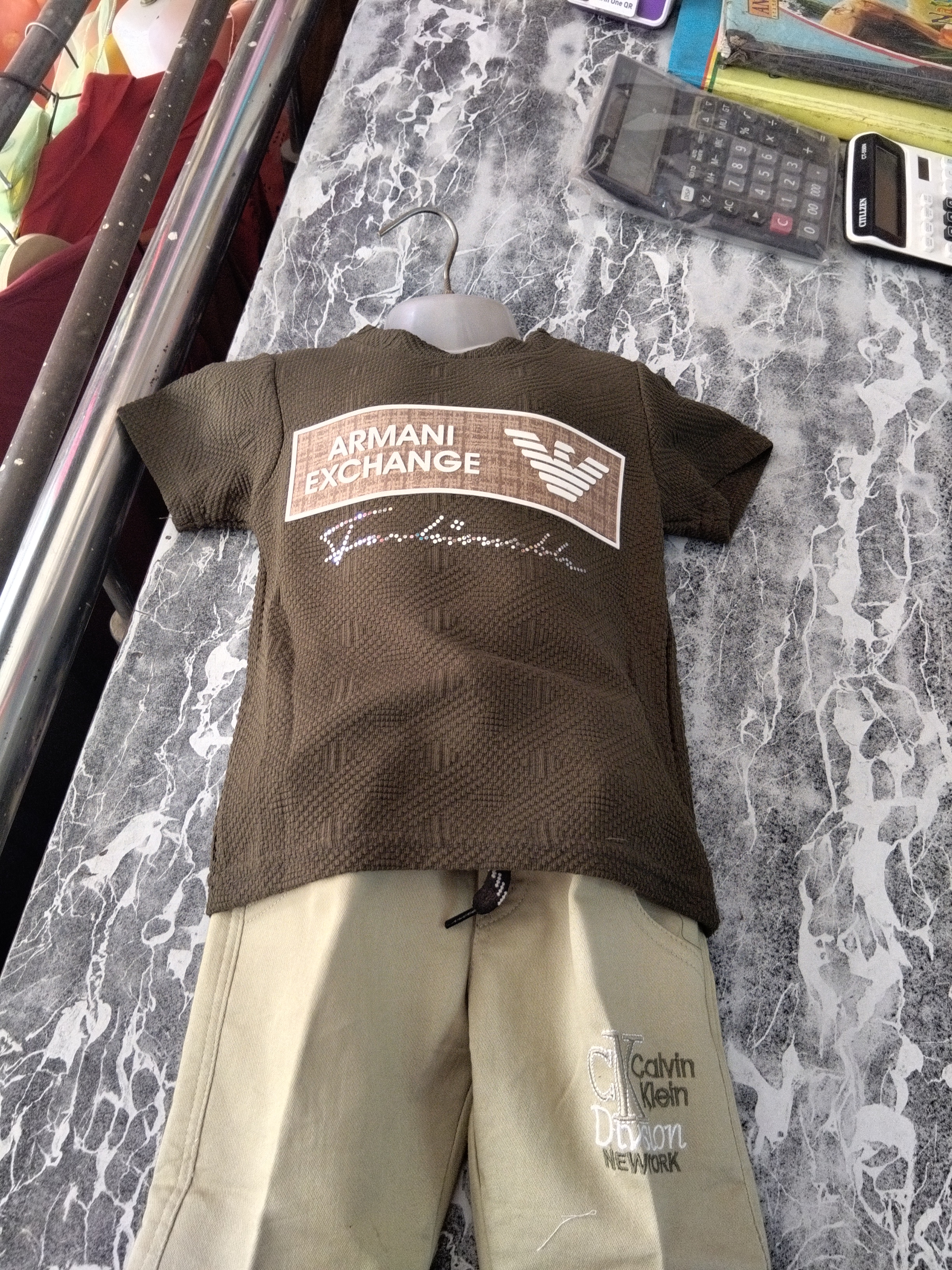 Armani Exchange Kids T-Shirt and Calvin Klein Shorts view 2