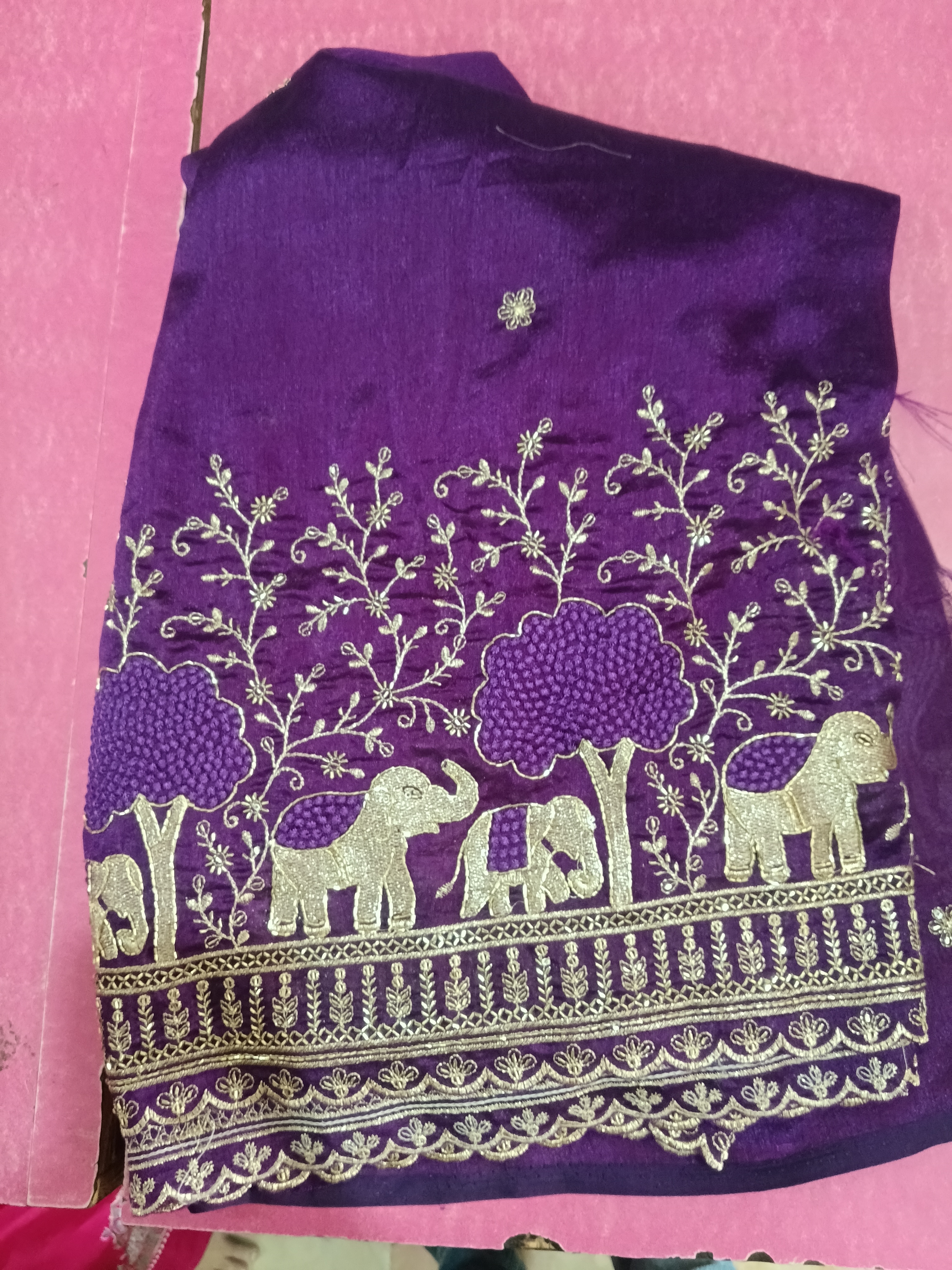 Elephant Embroidery Fabric view 2