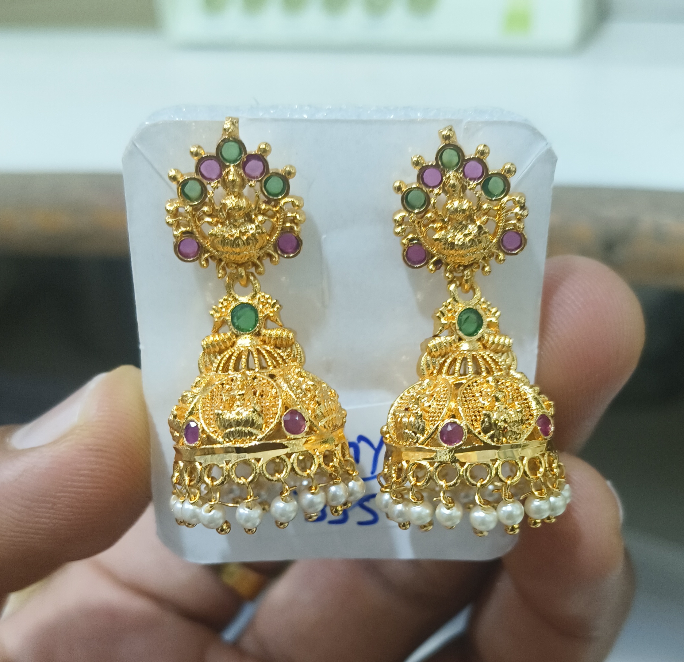 Ornate Gold Jhumka Earrings G view 2