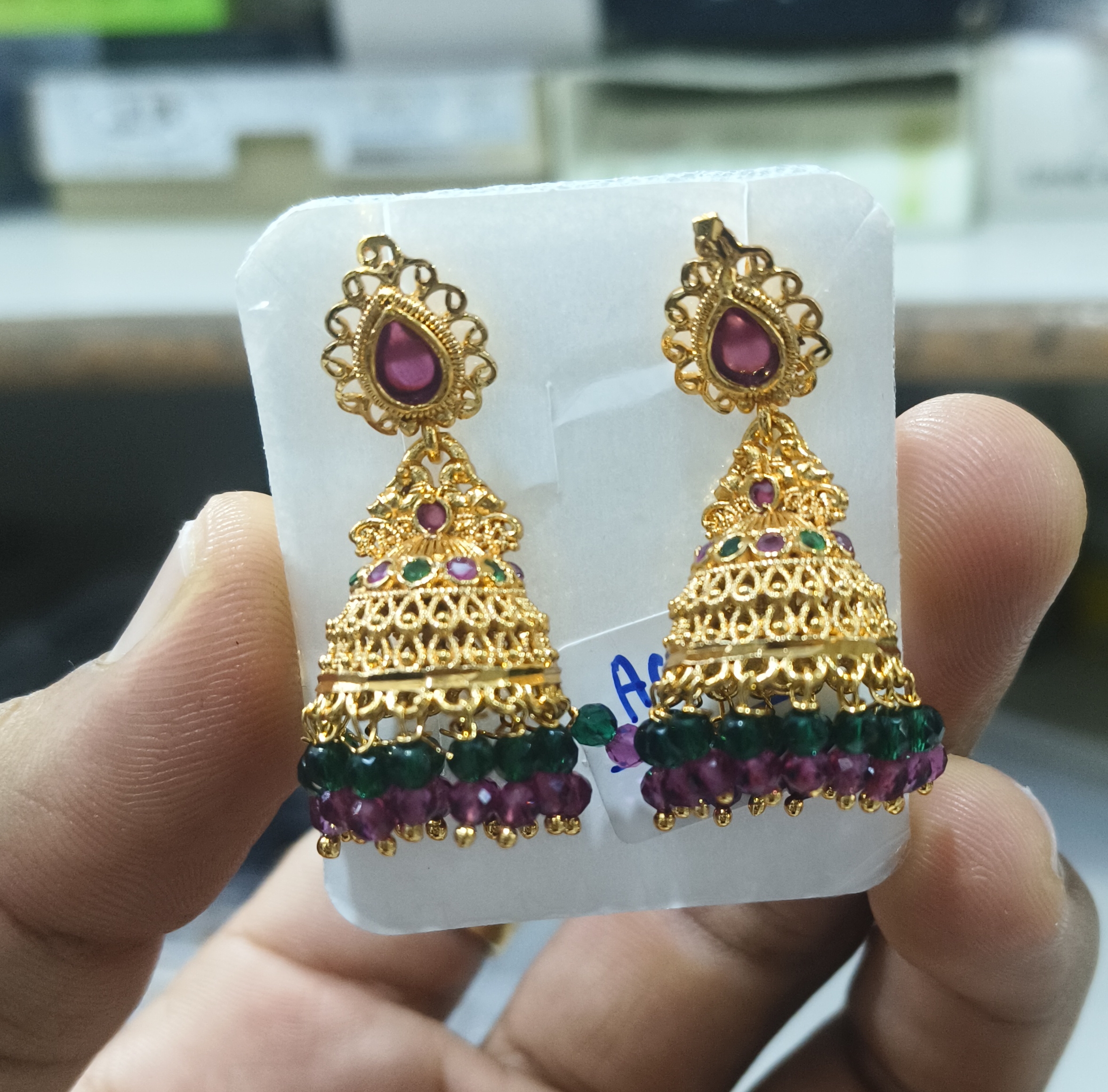 Traditional Gold JhumkiEarrings view 2