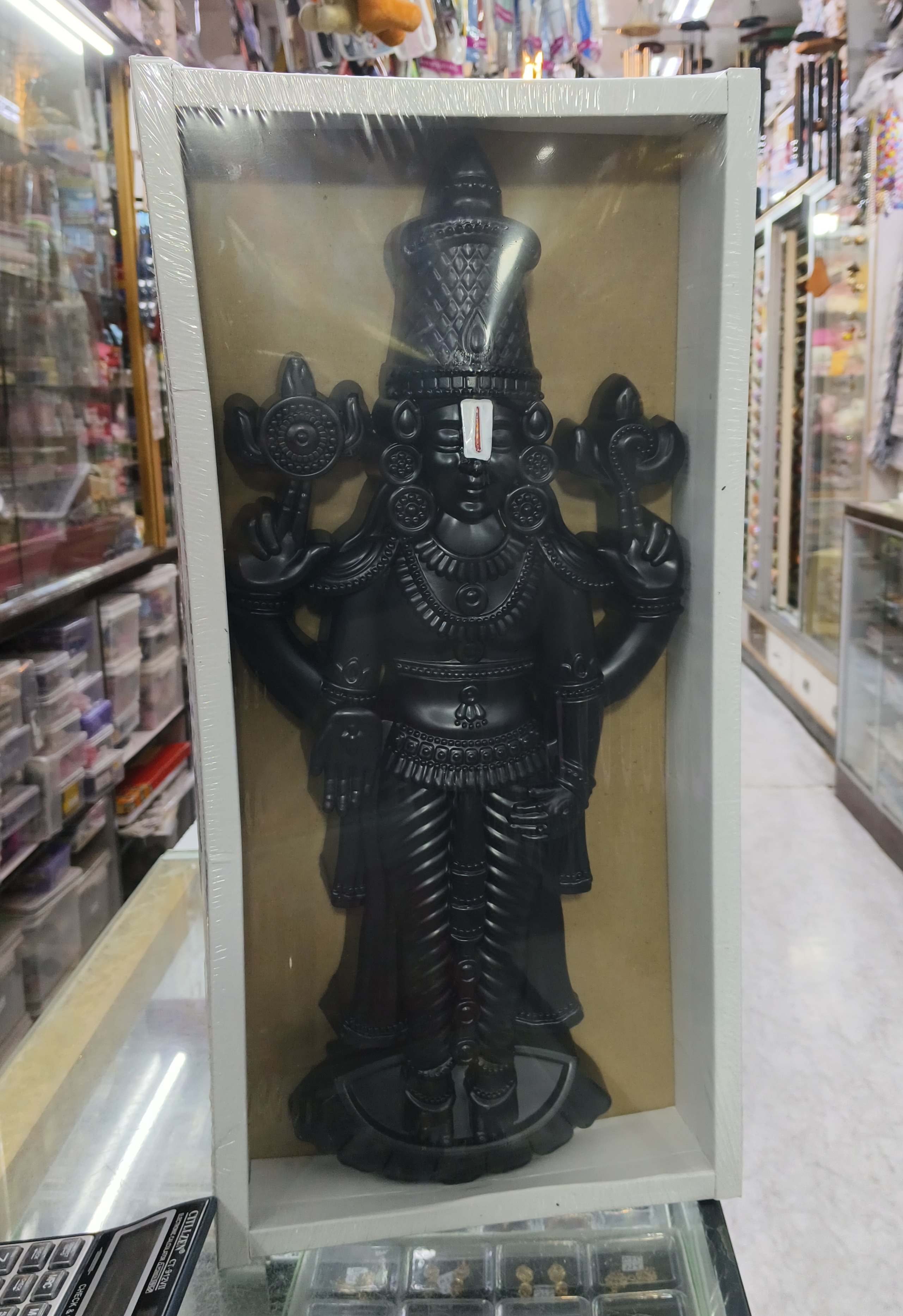 Black Stone Vishnu Statue view 2
