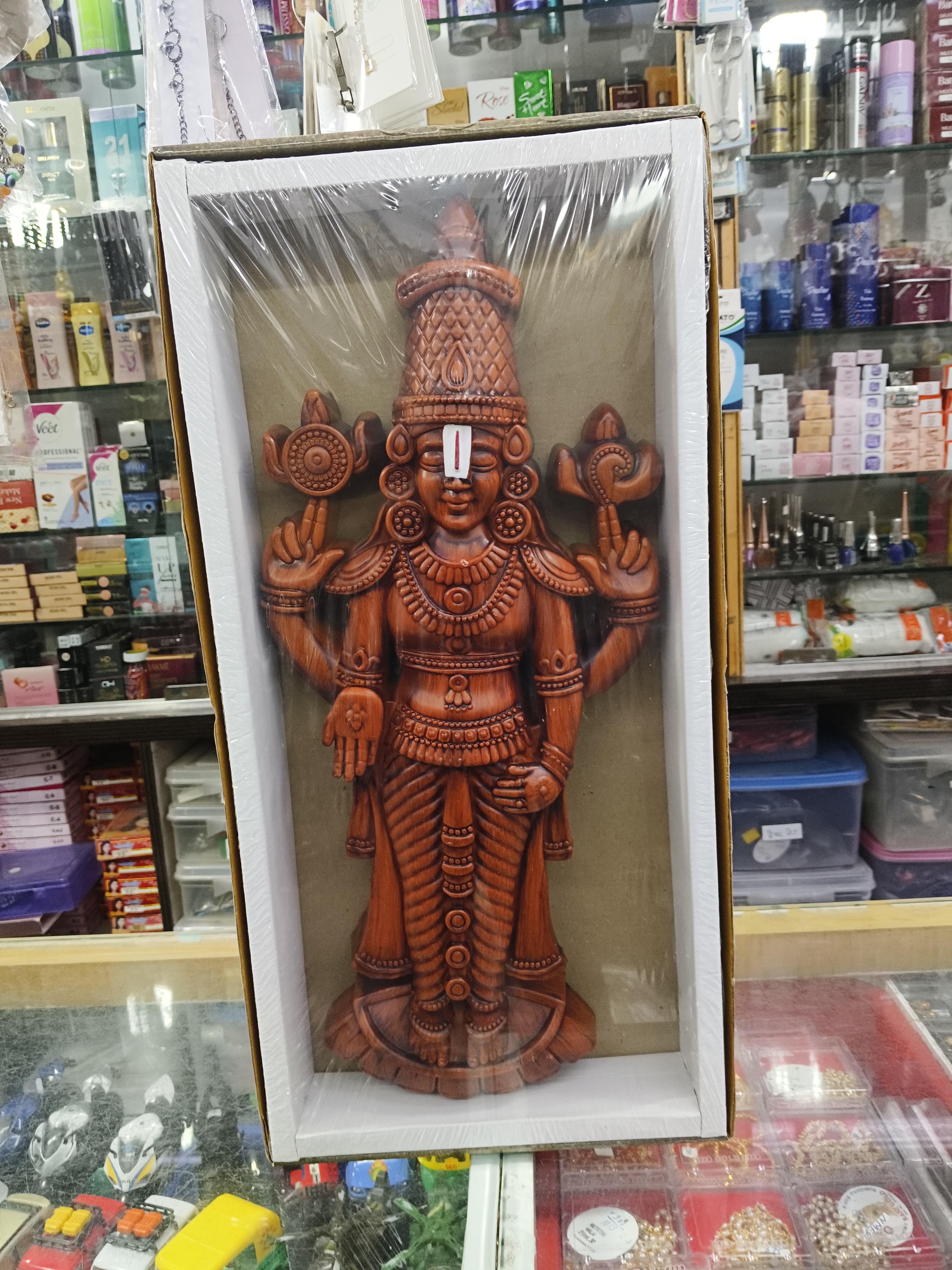 Wooden Vishnu Statue view 2