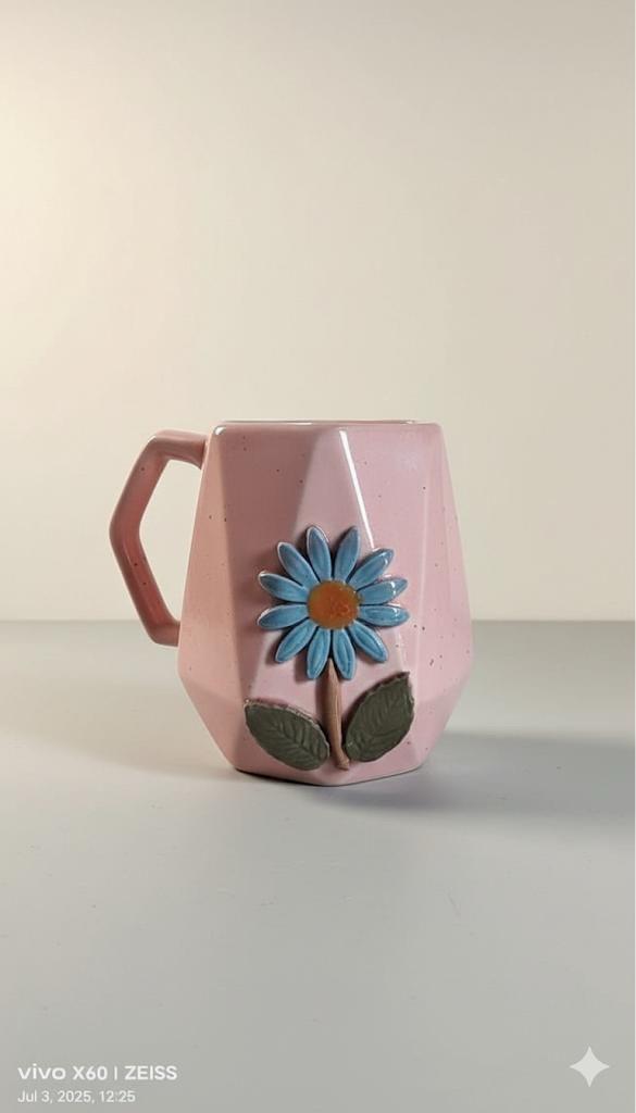 Pastel Pink Geometric Mug view 2