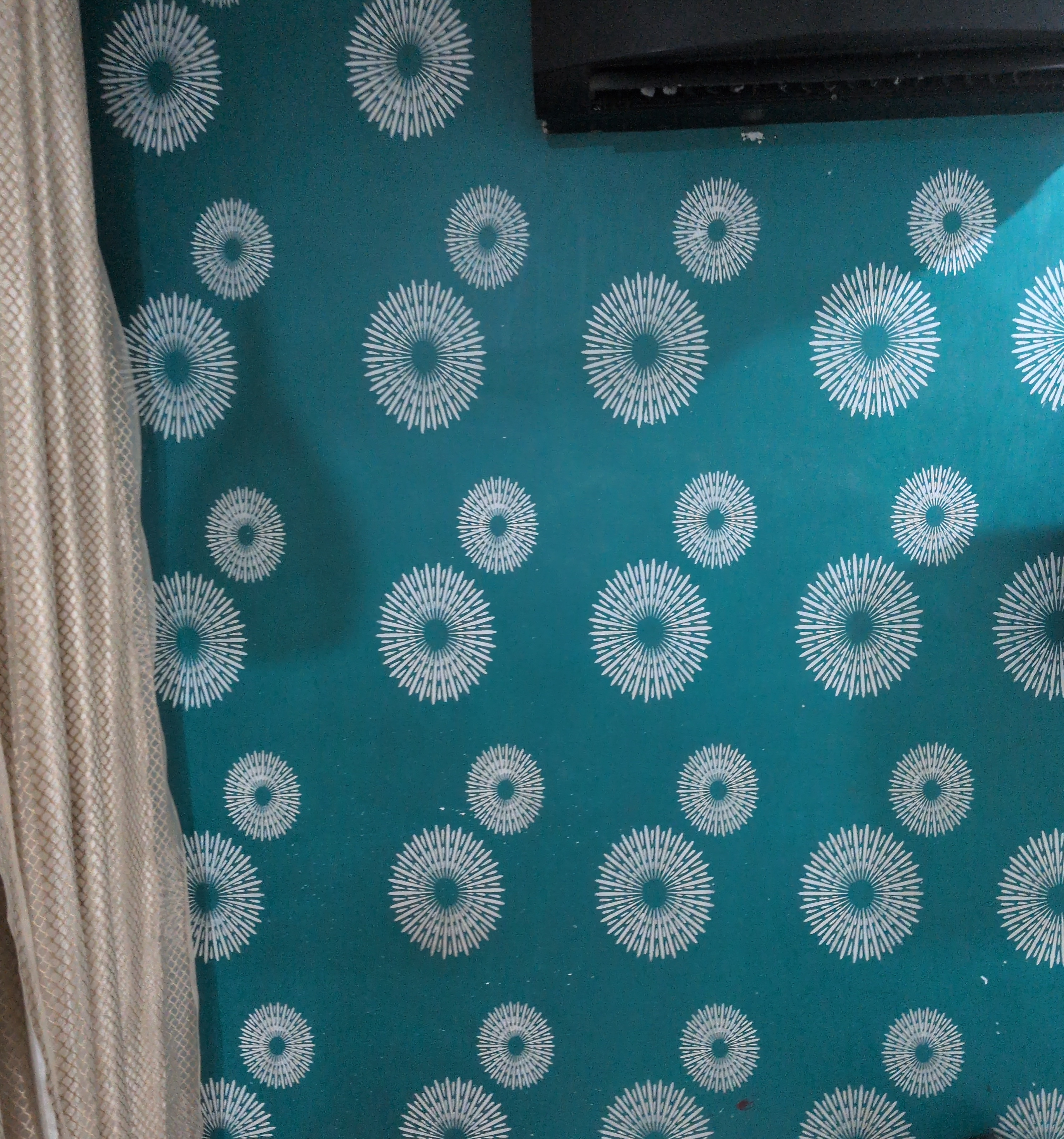 Teal Patterned Wall Panel view 2