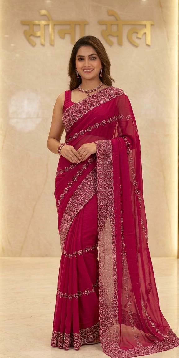 Saree With Swaroski view 2