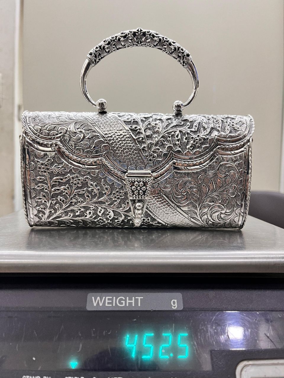 Traditional Silver Handbag by Rishtey view 2
