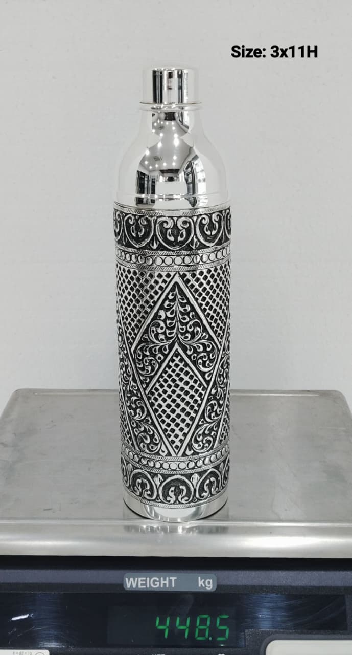 Engraved Silver Water Bottle view 2