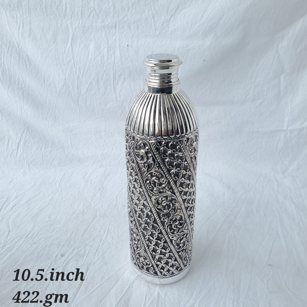 Antique Silver Water Bottle by Rishtey view 2