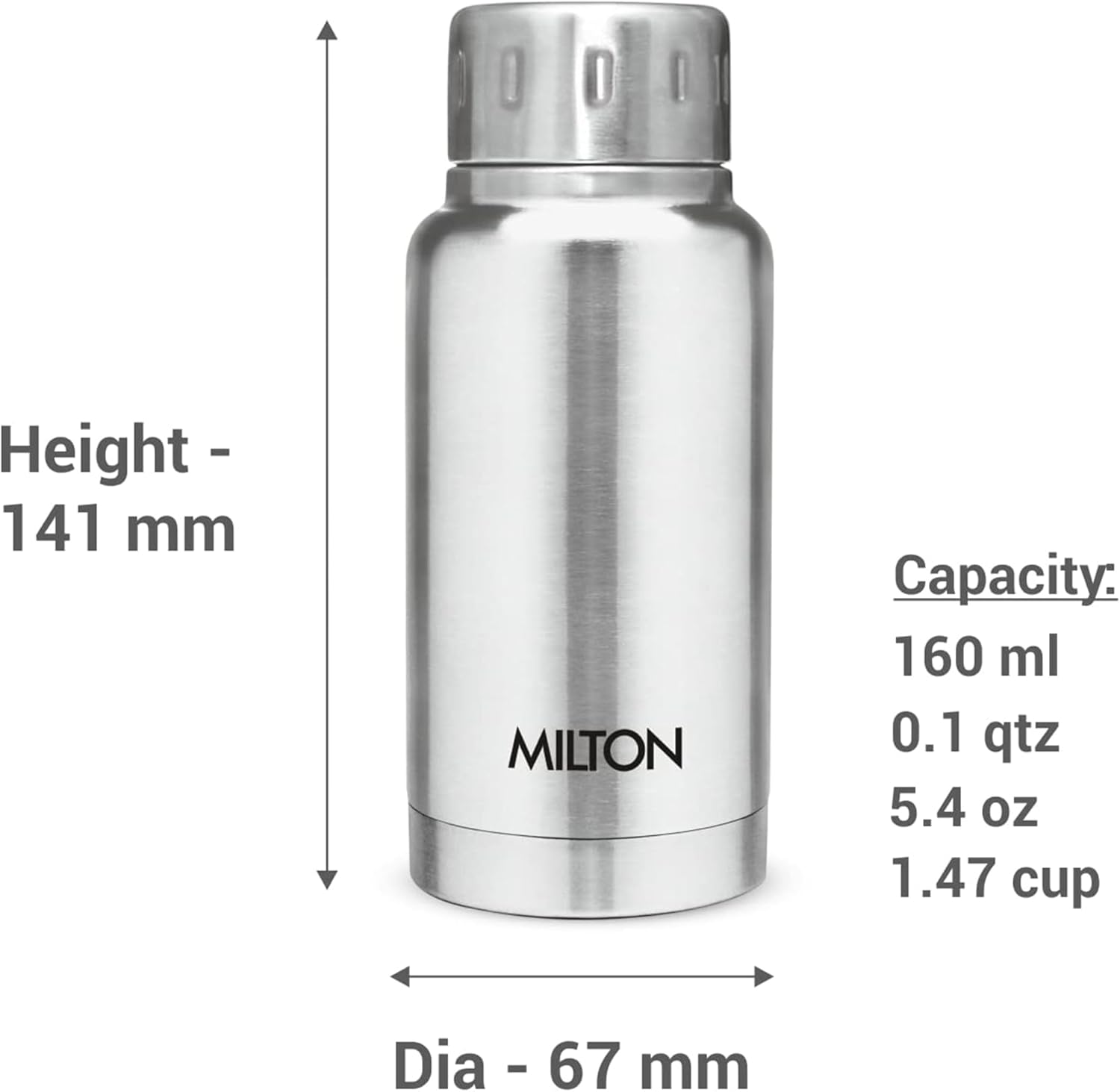 Milton Elfin 160 ML Silver view 2