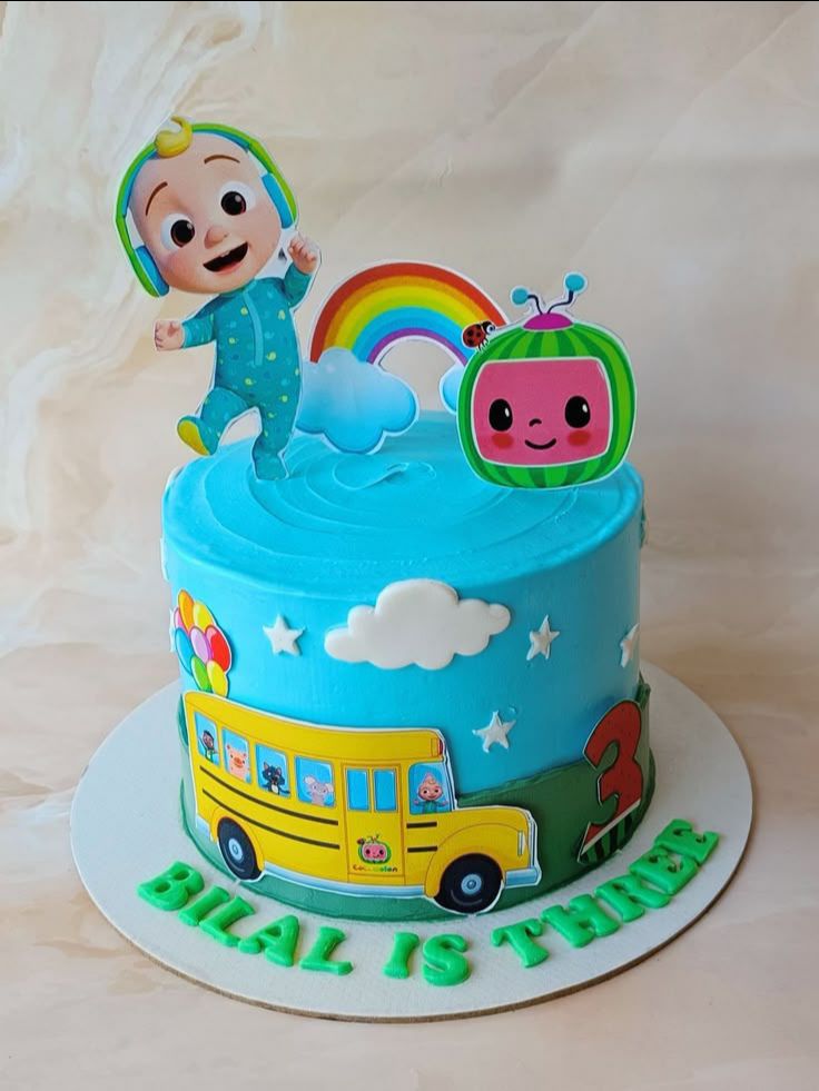 Cute Cartoon Birthday Cake