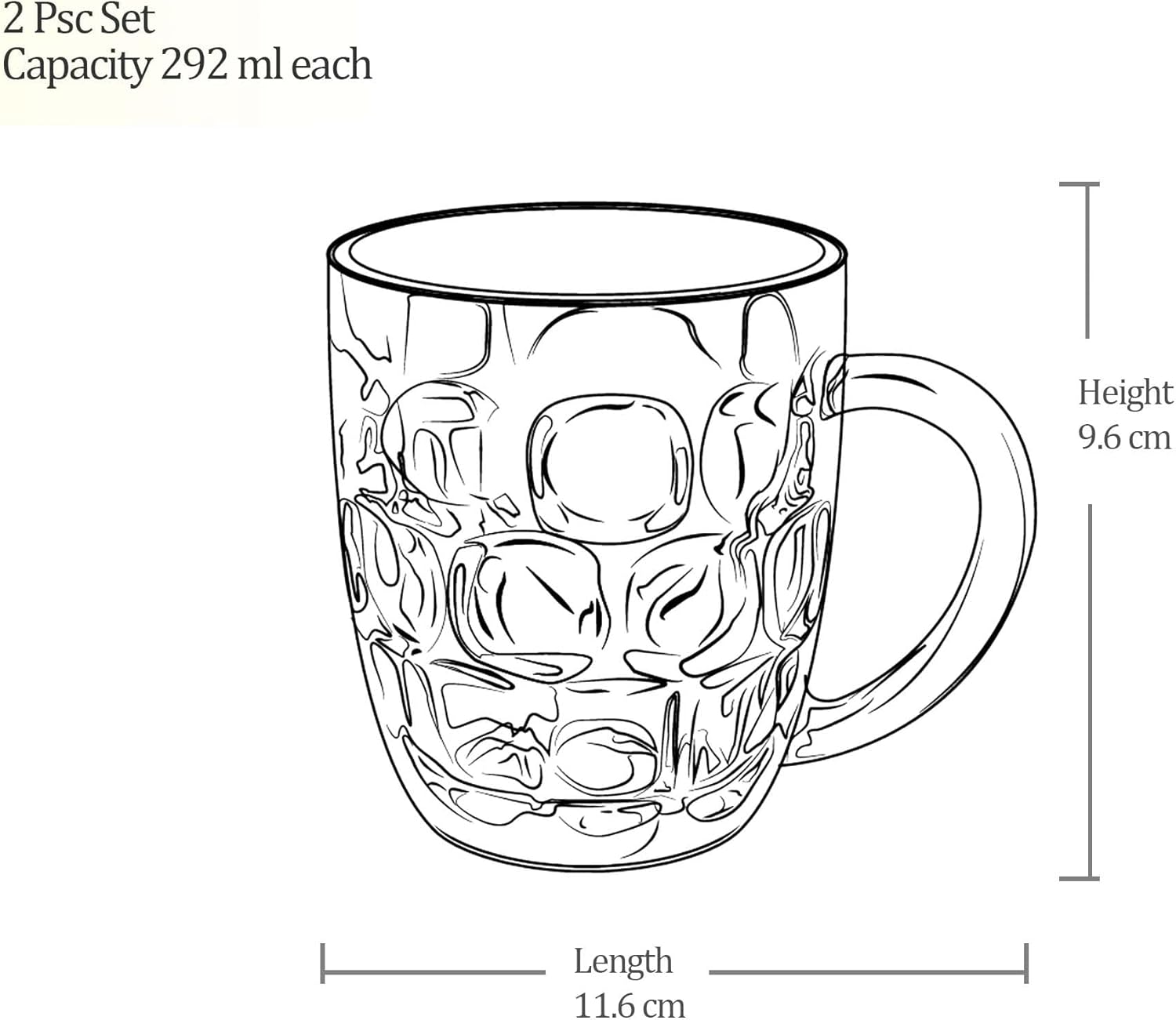 Treo Cascade Cool 292 ML Beer Mug Set view 4