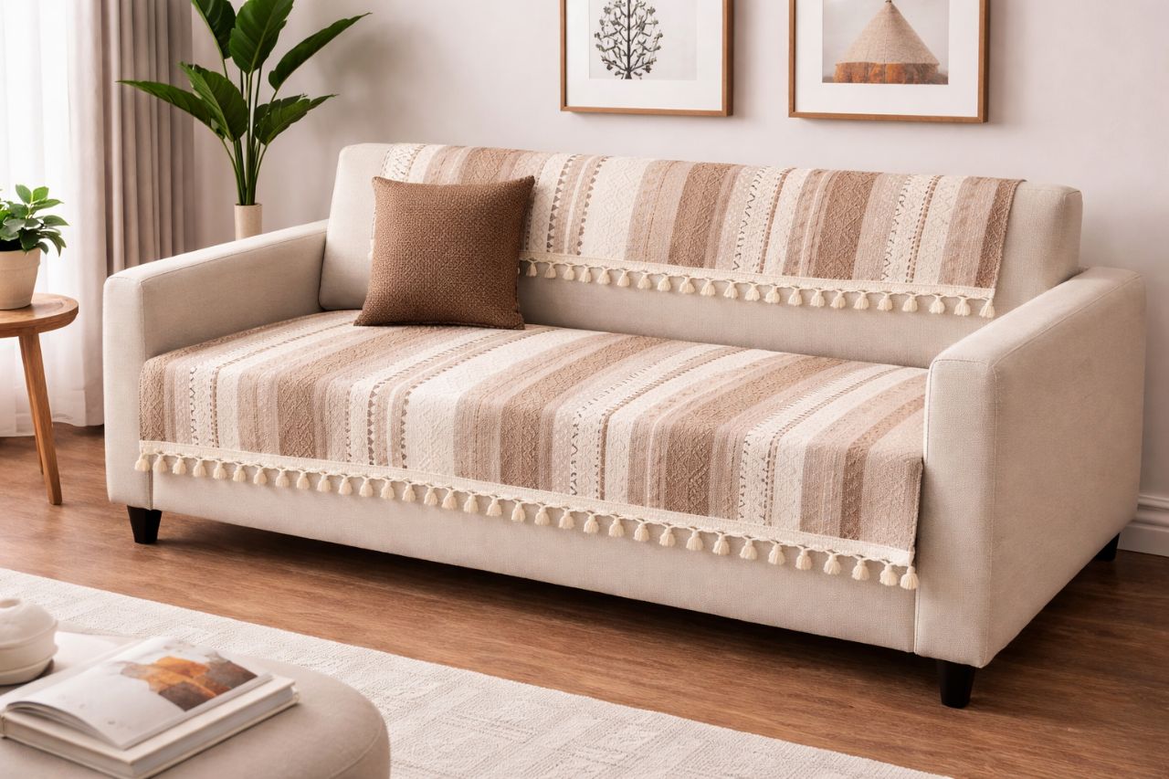 Cotton Jaquart Sofa Cover view 2