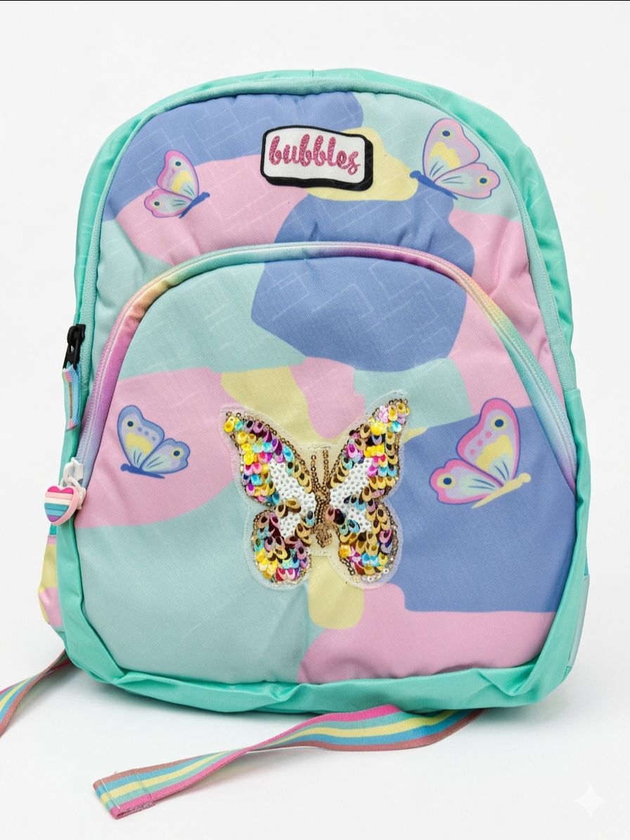 Girls School Bag Butterfly Sky Blue view 2