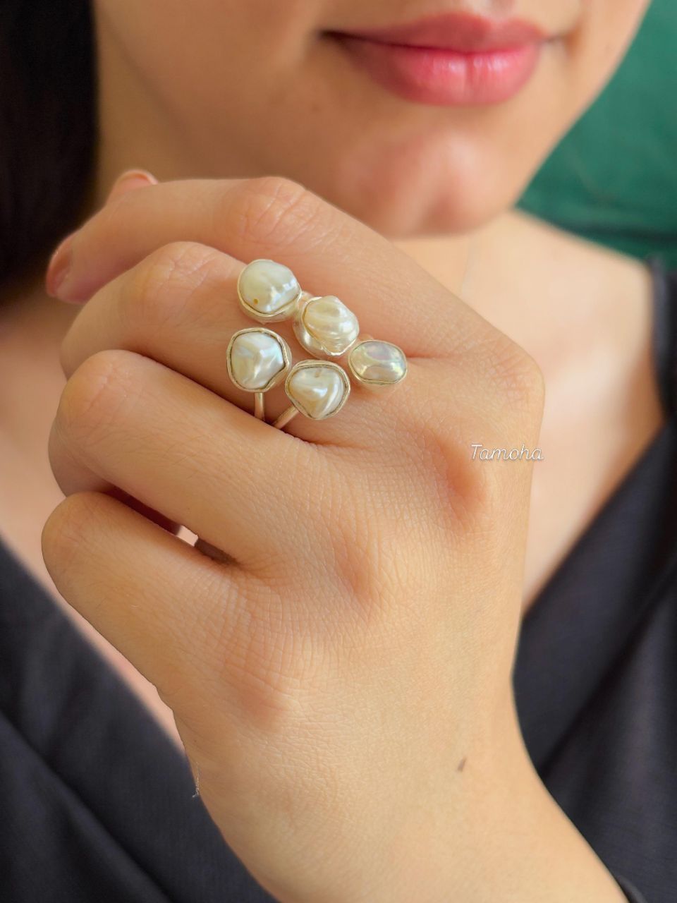 Mother Of Pearl Cluster Ring