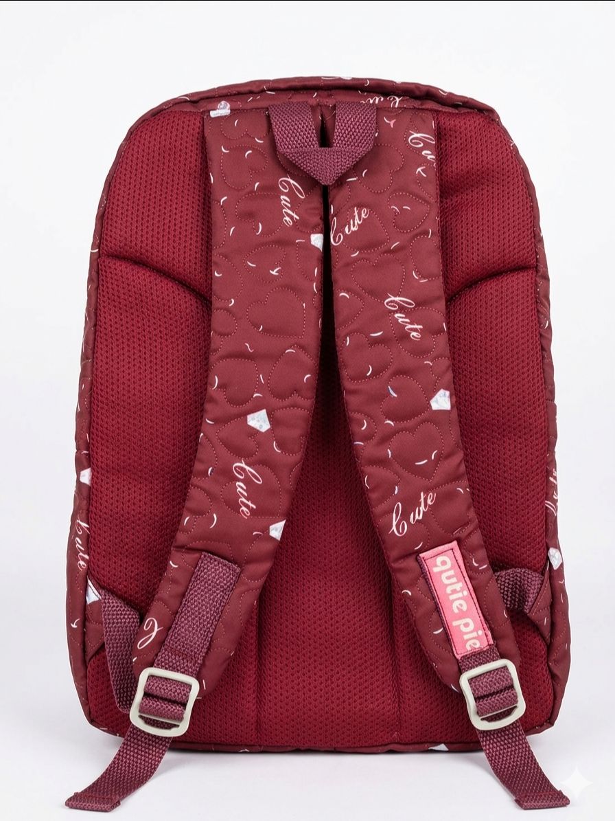 Cute Heart Girls Bag Maroon view 3