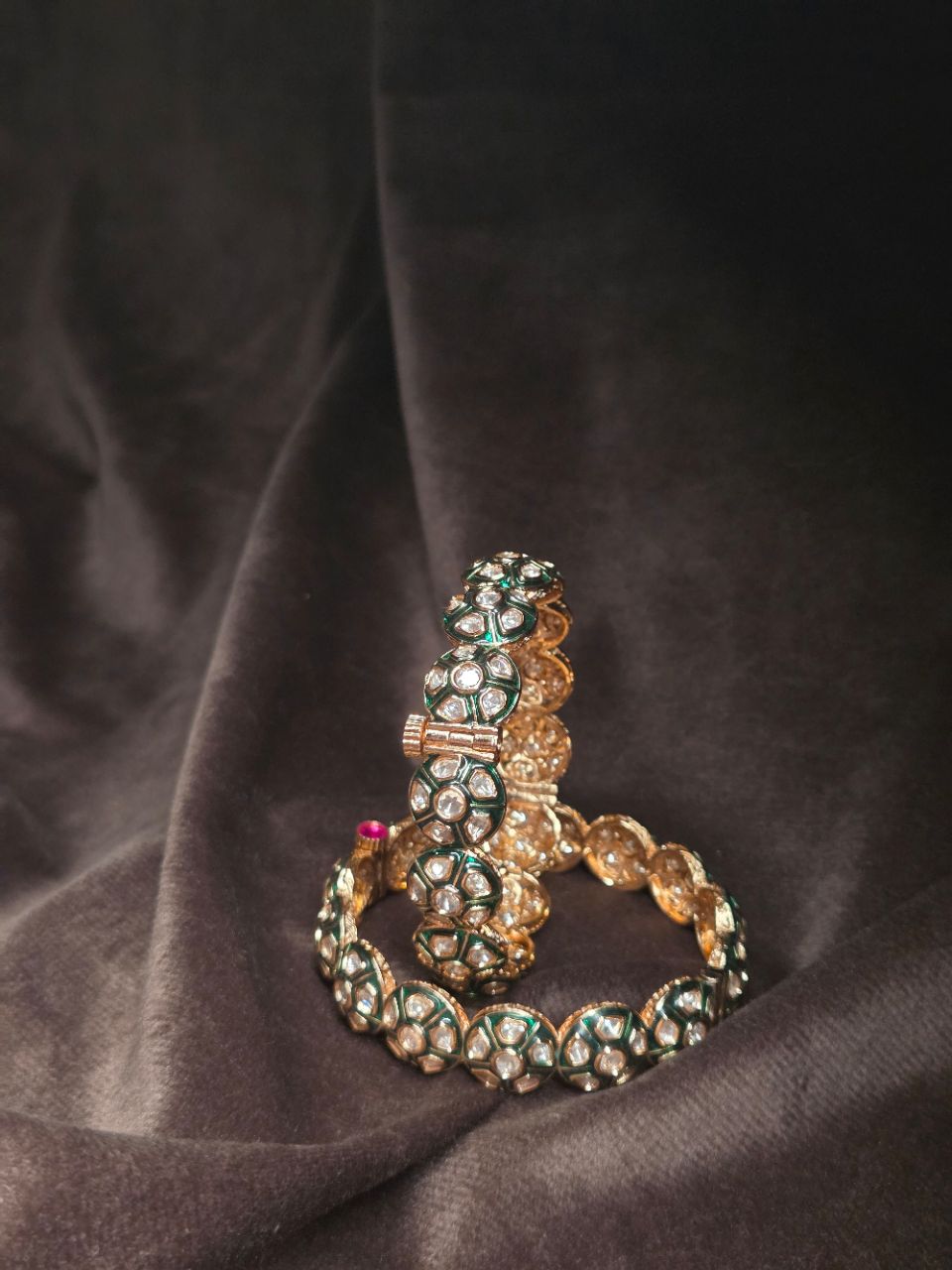 Traditional Meena Kundan Bangles view 2