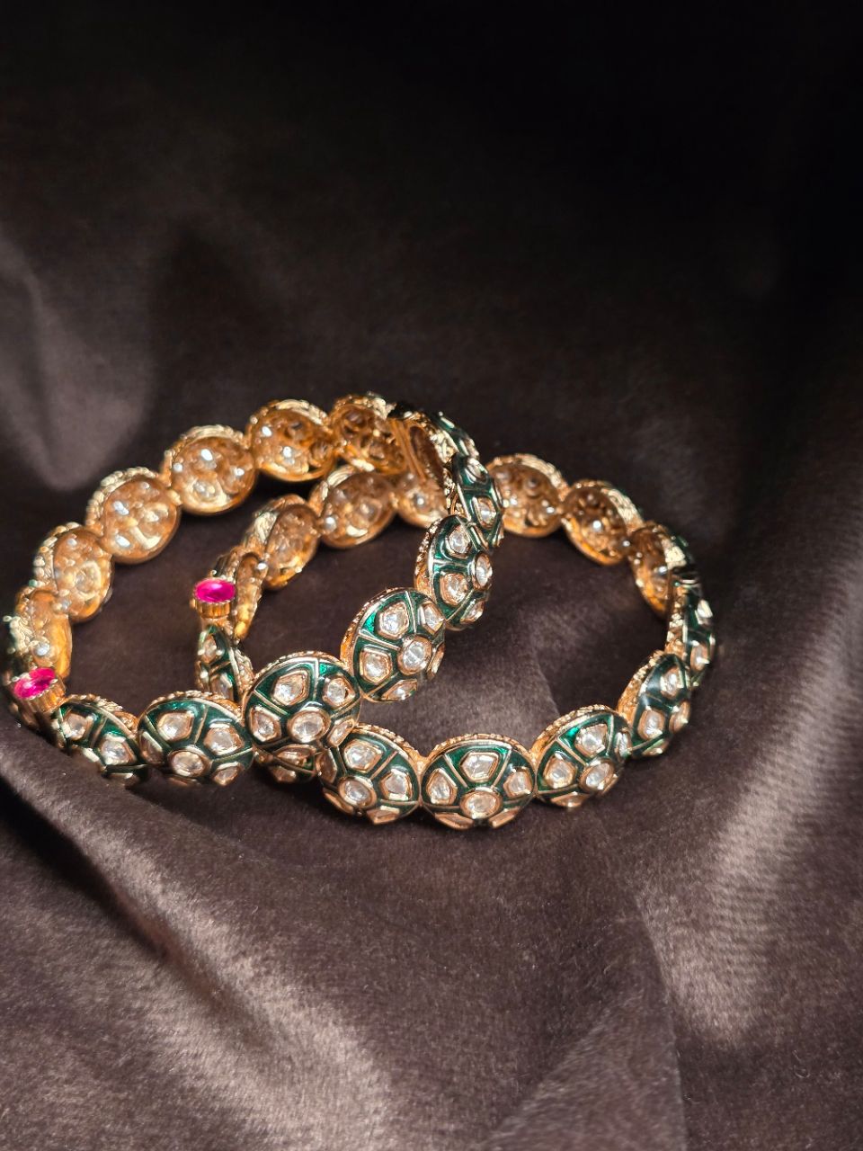 Traditional Meena Kundan Bangles view 4