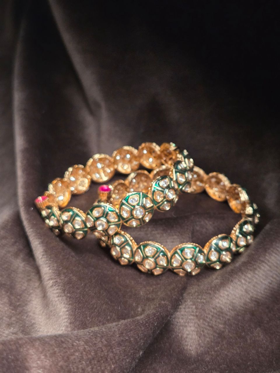 Traditional Meena Kundan Bangles view 3