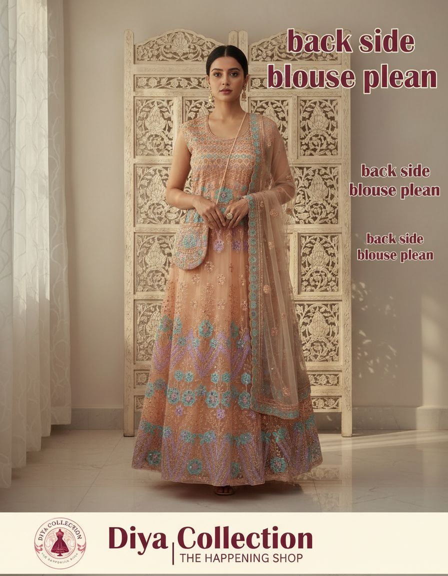 Embroidered Anarkali Set view 2
