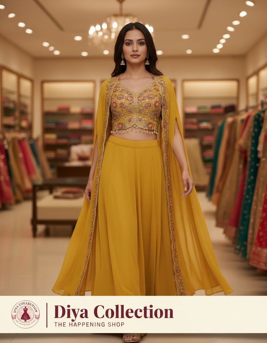 Embellished Yellow Ethnic Outfit - Diya Collection view 7