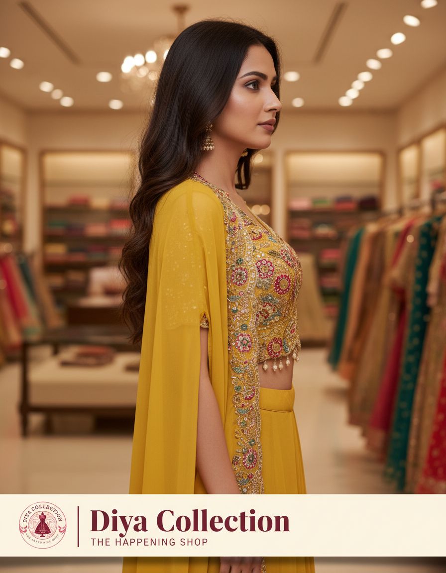 Embellished Yellow Ethnic Outfit - Diya Collection view 5