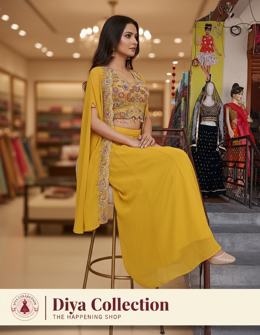 Embellished Yellow Ethnic Outfit - Diya Collection view 8