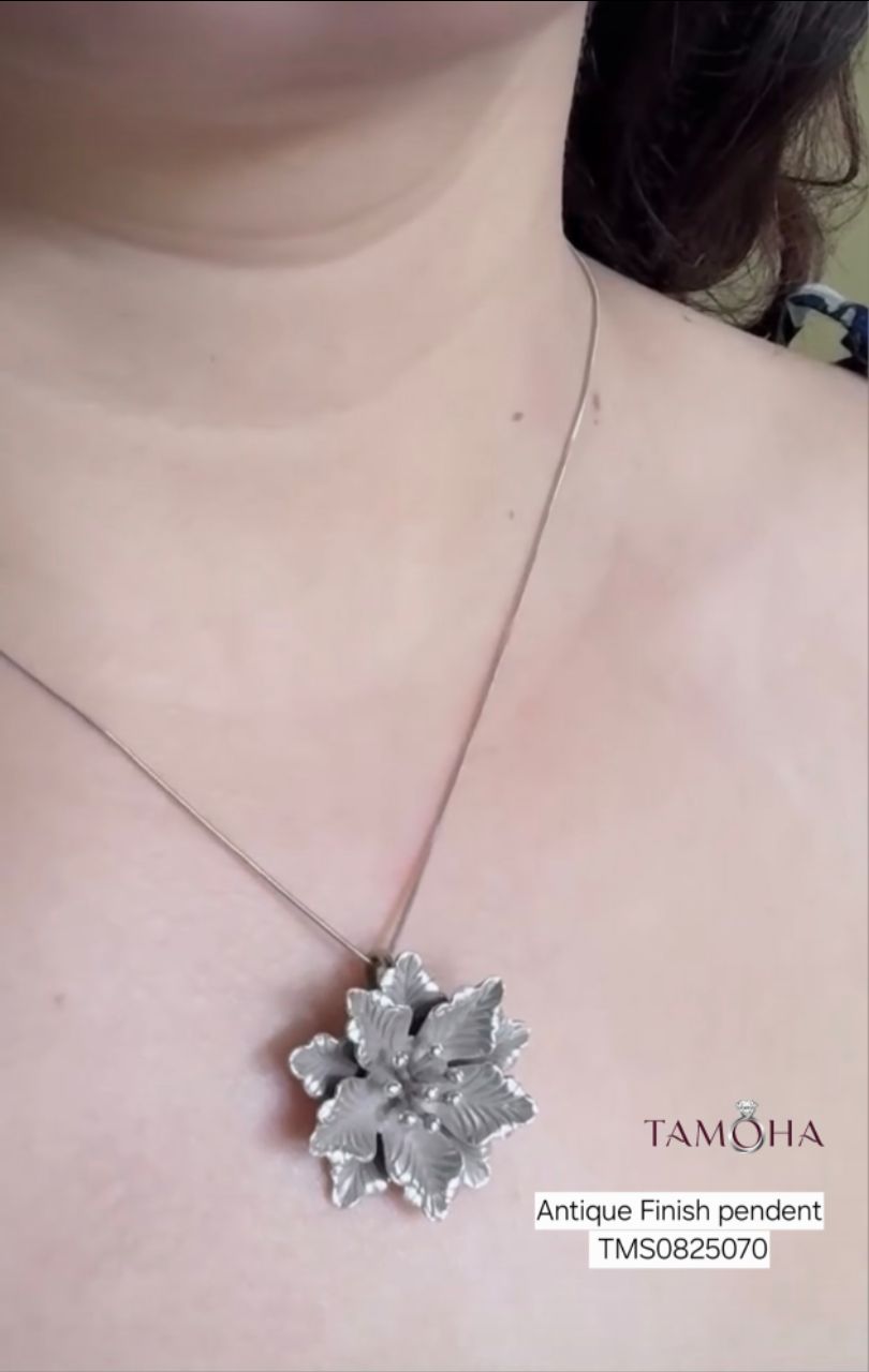 Antique Finish Silver Pendent view 2